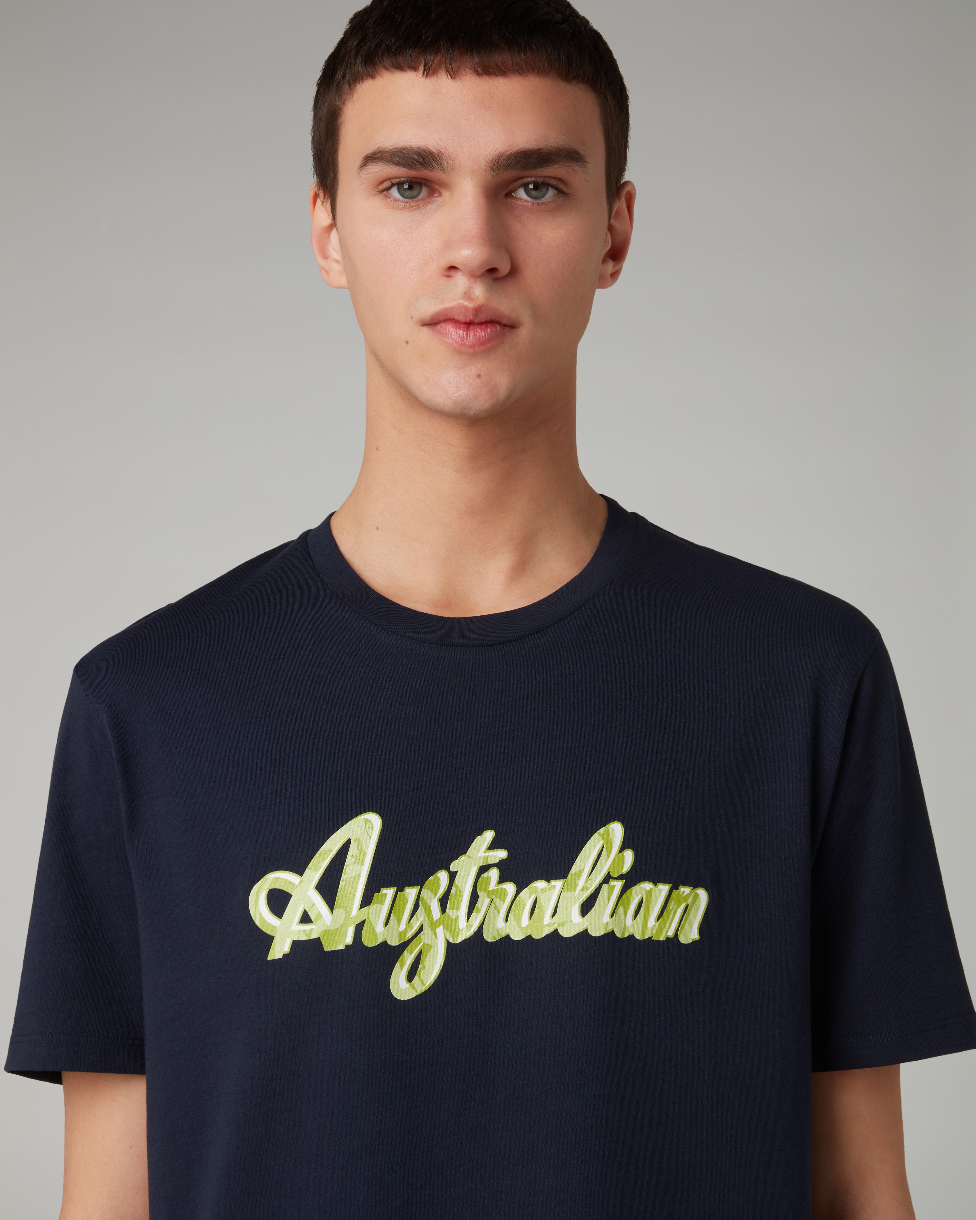 australian-logo-ripple-t-shirt-in-cotone-blu-navy-regular image 4