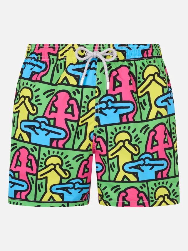 mc2-saint-barth-gustavia-special-edition-costume-uomo-keith-haring-people-verde image 1