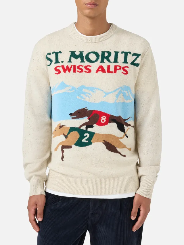 maglia-mc2-saint-barth-heron-uomo-bianca-in-filato-donegal-misto-lana-con-jacqua image 1