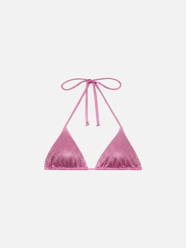 mc2-saint-barth-top-bikini-anna-triangolo-scorrevole-rosa-con-strass image 1