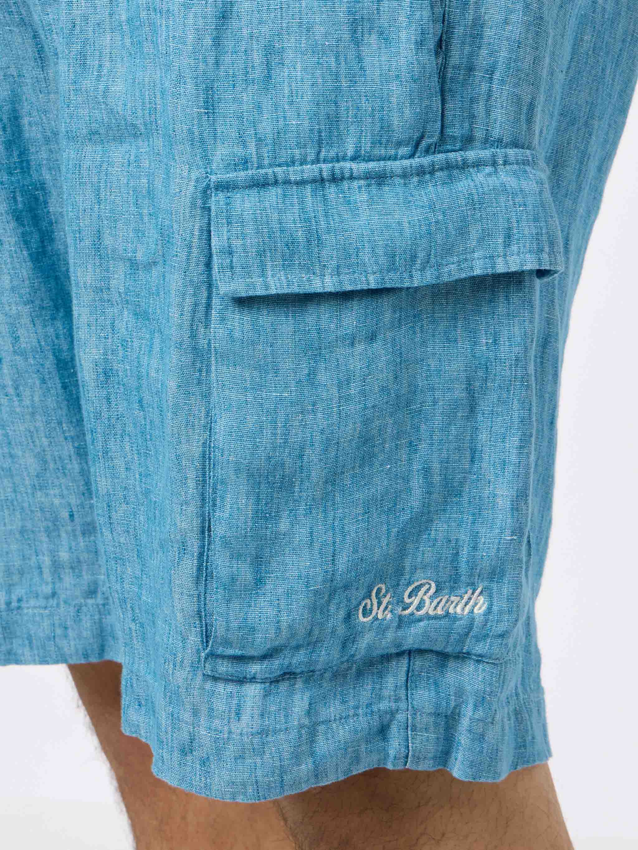 mc2-saint-barth-bermuda-marseille-uomo-lino-blu-denim-con-coulisse image 3