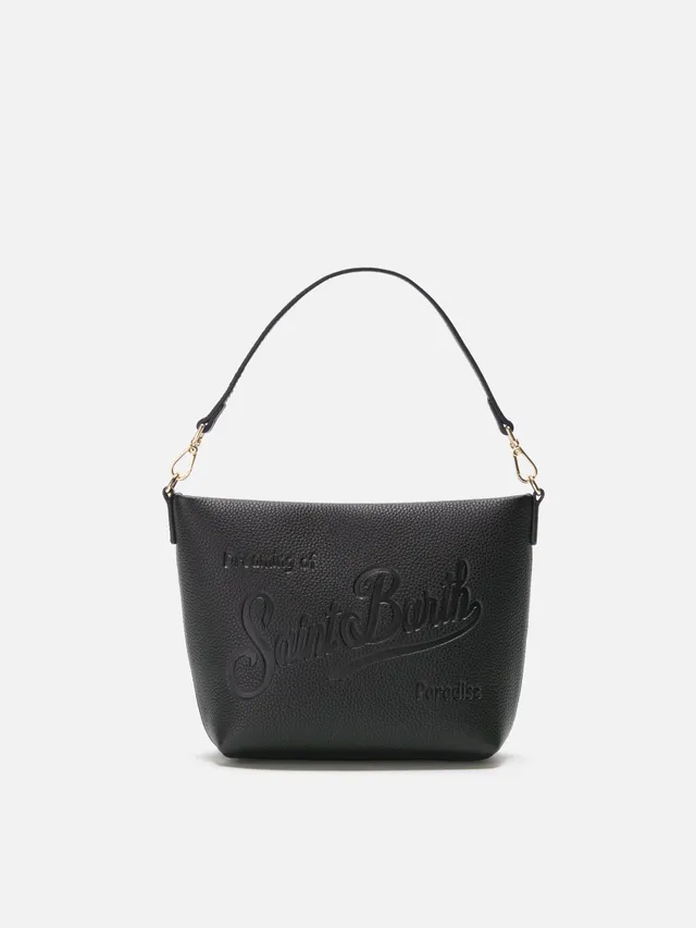 mc2-saint-barth-aline-bag-borsa-a-spalla-donna-in-pelle-martellata-nera image 1
