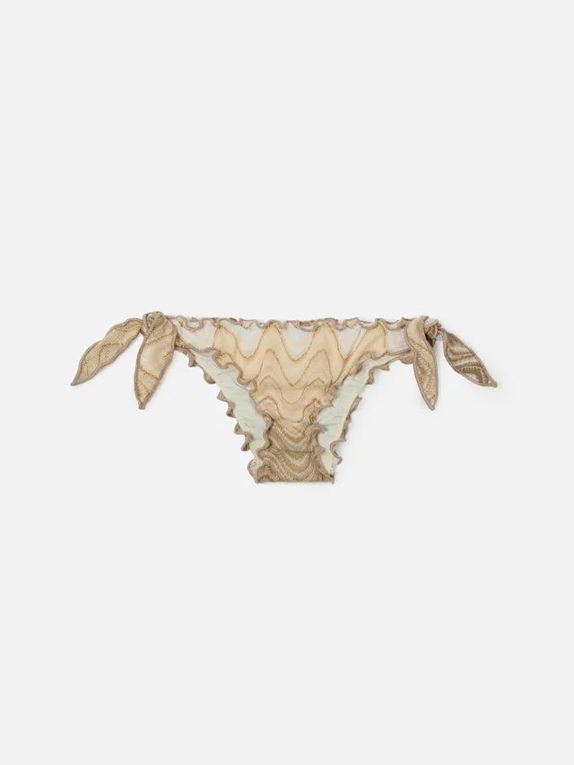 mc2-saint-barth-slip-mare-cric-in-raschel-con-motivo-onde-nei-toni-dell-oro image 1