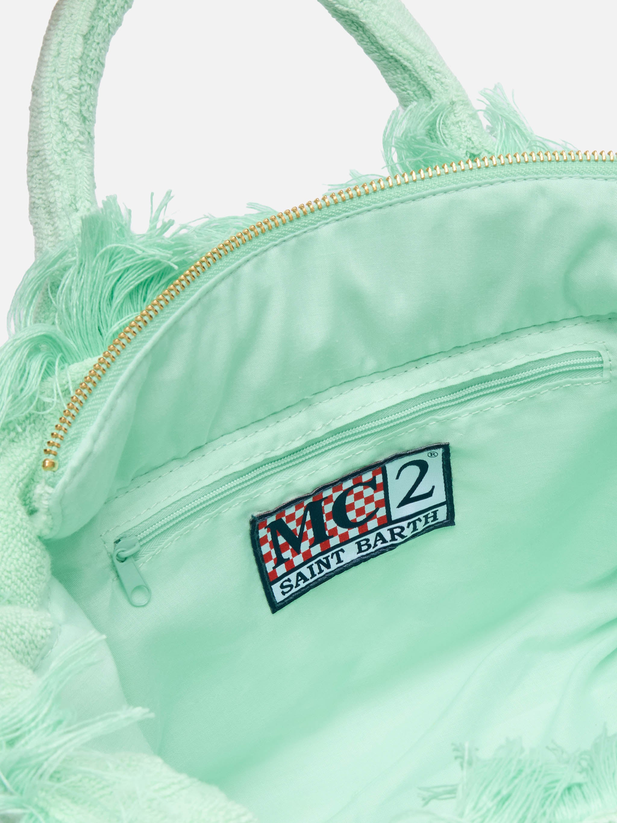 borsa-mc2-saint-barth-colette-in-spugna-verde-menta-con-rilievo image 4