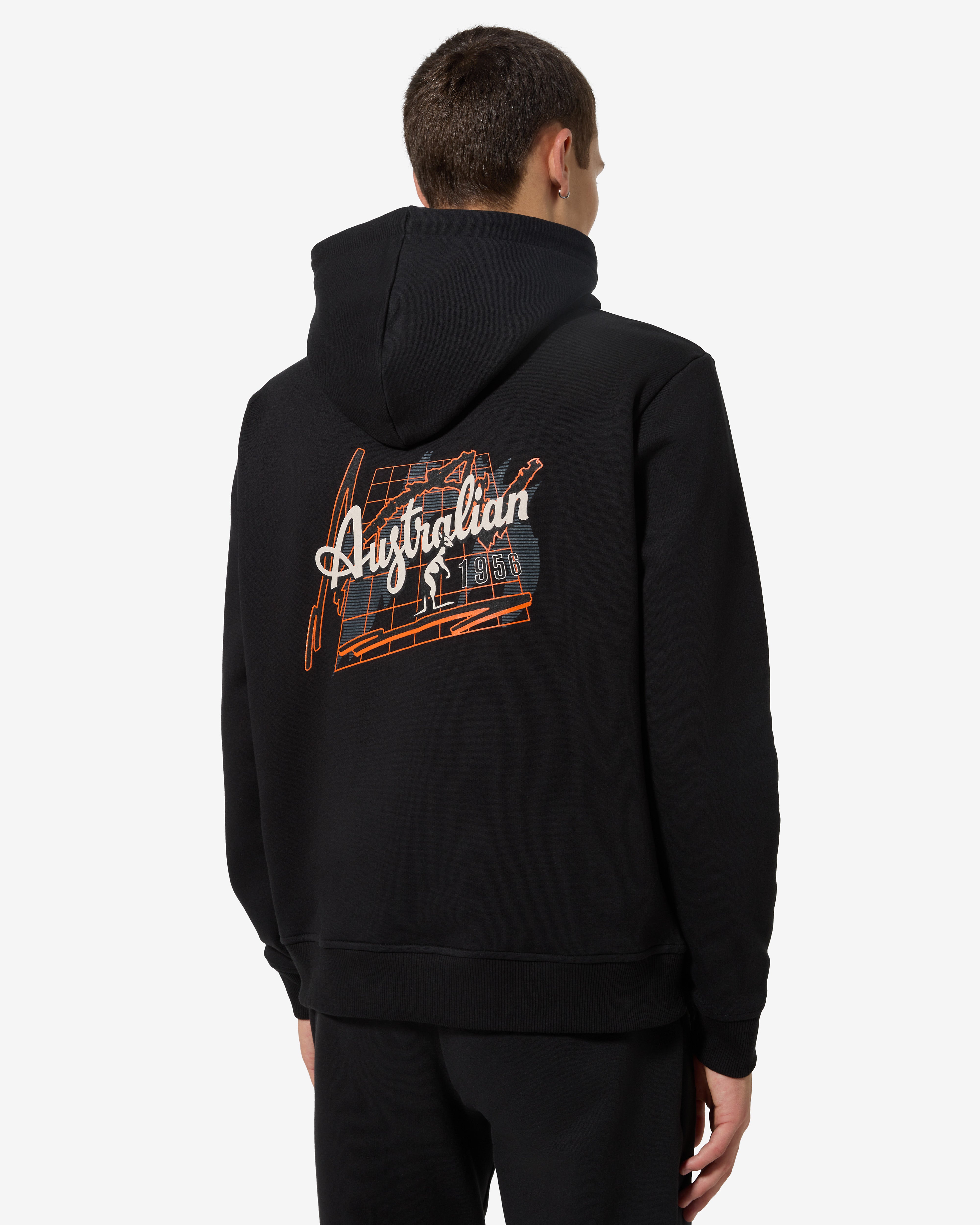 australian-opal-hoodie-essential-felpa-cappuccio-cotone-nera image 1