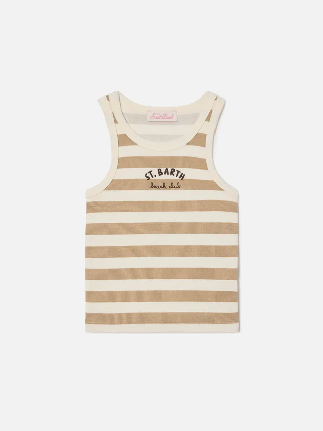 mc2-saint-barth-top-blue-jr-bambina-rigato-beige-bianco image 1