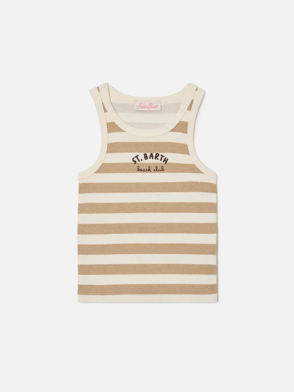 mc2-saint-barth-top-blue-jr-bambina-rigato-beige-bianco image 1