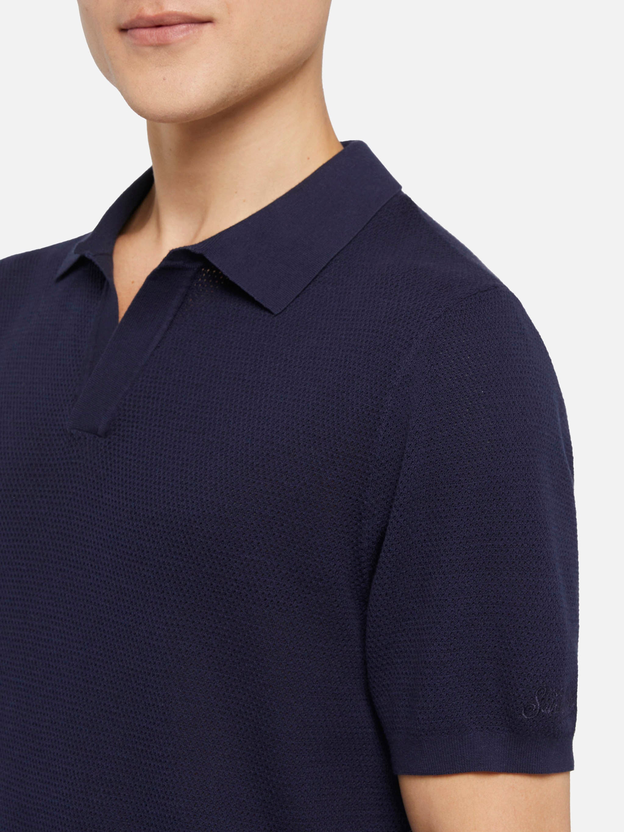 mc2-saint-barth-sloan-polo-uomo-in-maglia-a-rete-blu-navy-senza-bottoni image 2