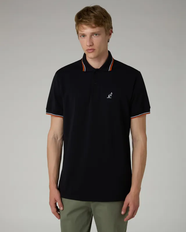 australian-2-stripes-polo-shirt-piquet-nero image 1