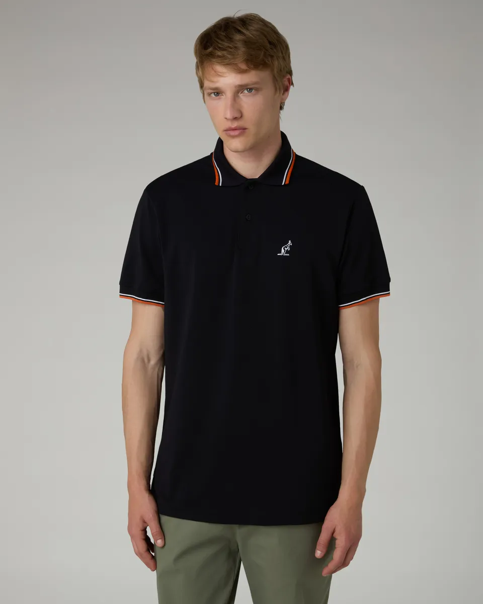 australian-2-stripes-polo-shirt-piquet-nero image 1