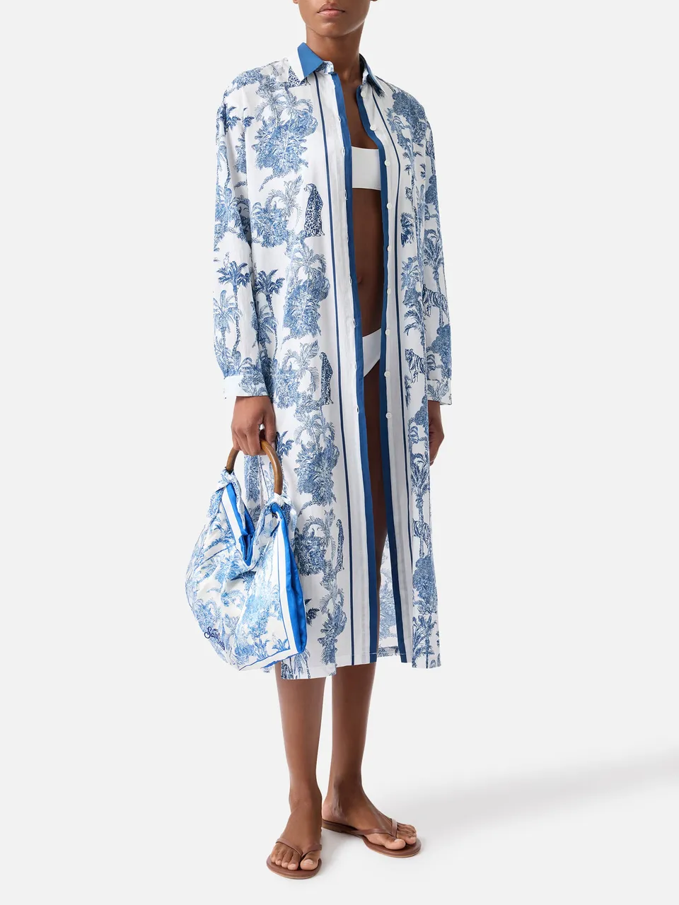 mc2-saint-barth-adeline-abito-lungo-cotone-toile-de-jouy-blu-bianco image 1