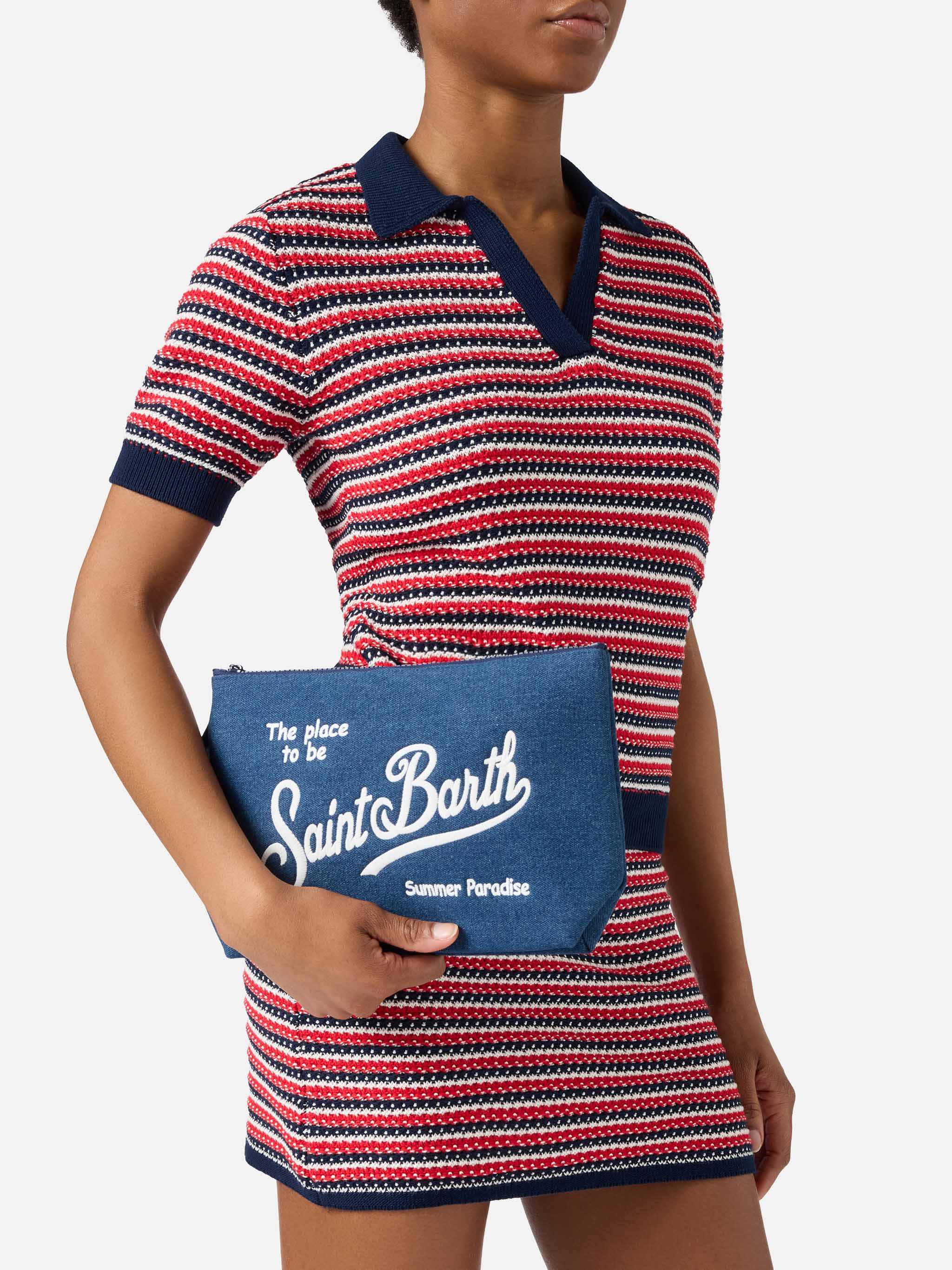 mc2-saint-barth-pochette-aline-in-tessuto-scuba-effetto-denim-blu-scuro image 2