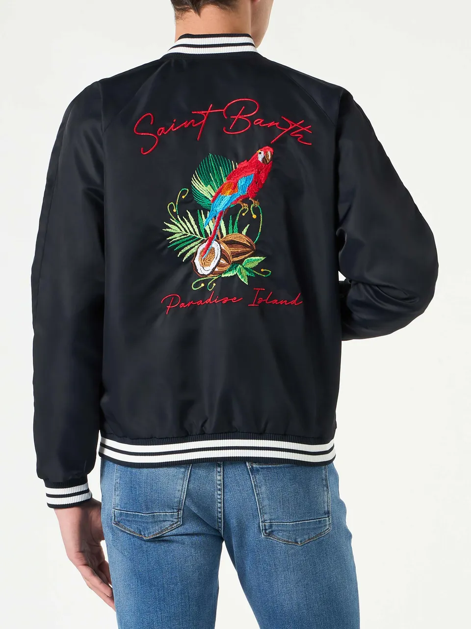 mc2-saint-barth-oakland-giacca-leggera-blu-navy-con-ricamo-pappagalli-uomo image 1