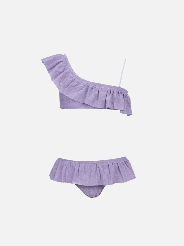 mc2-saint-barth-rey-bikini-monospalla-da-bambina-con-volant-in-lurex-rosa image 1