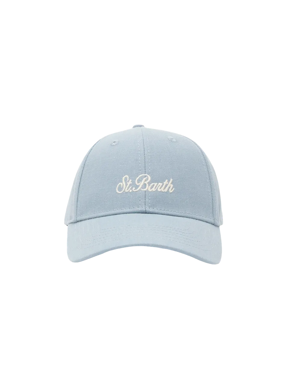 mc2-saint-barth-cappellino-da-baseball-jr-in-lino-azzurro-con-ricamo-saint-barth image 1