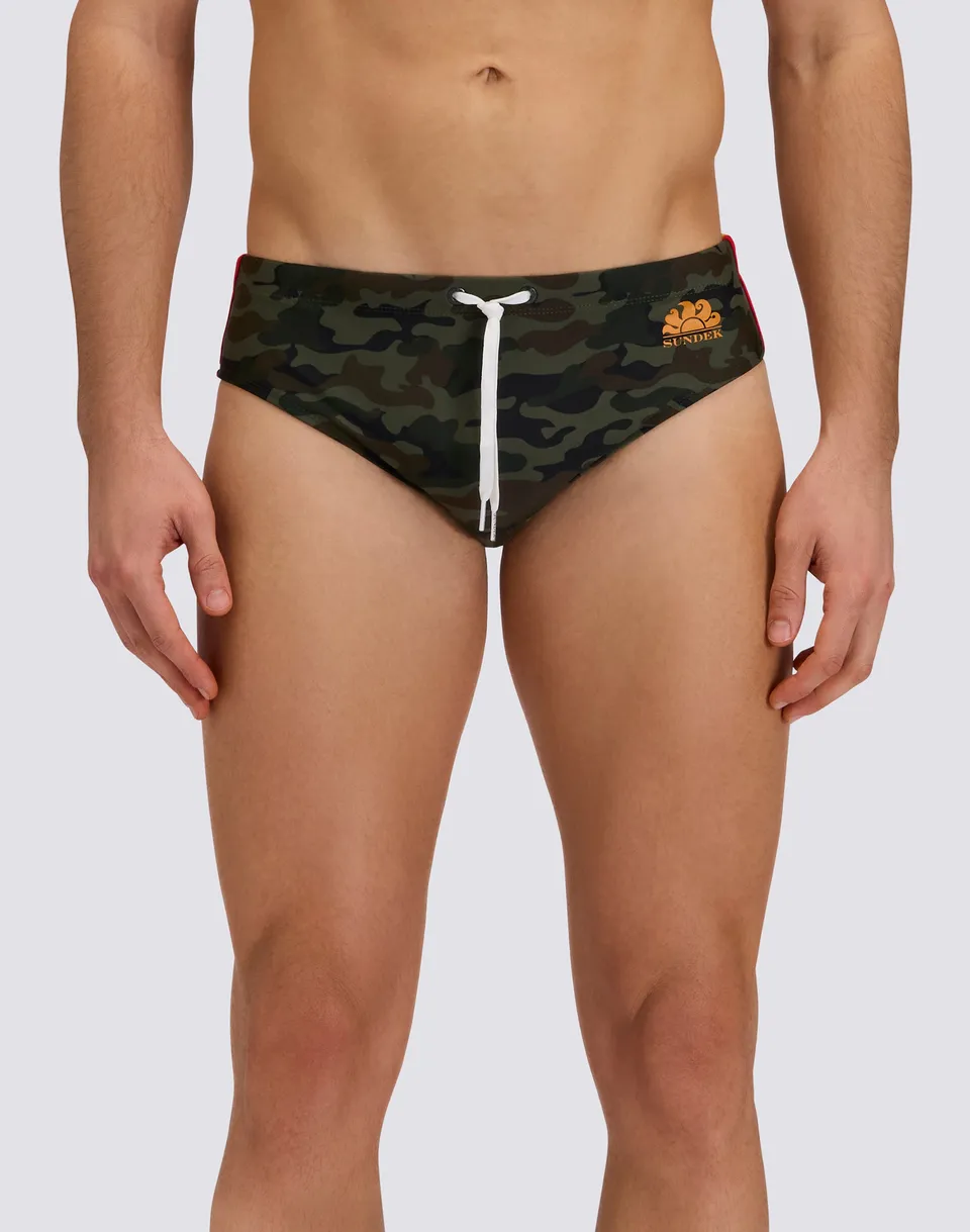 sundek-slip-mare-uomo-camou-con-banda-laterale-tricolore image 1