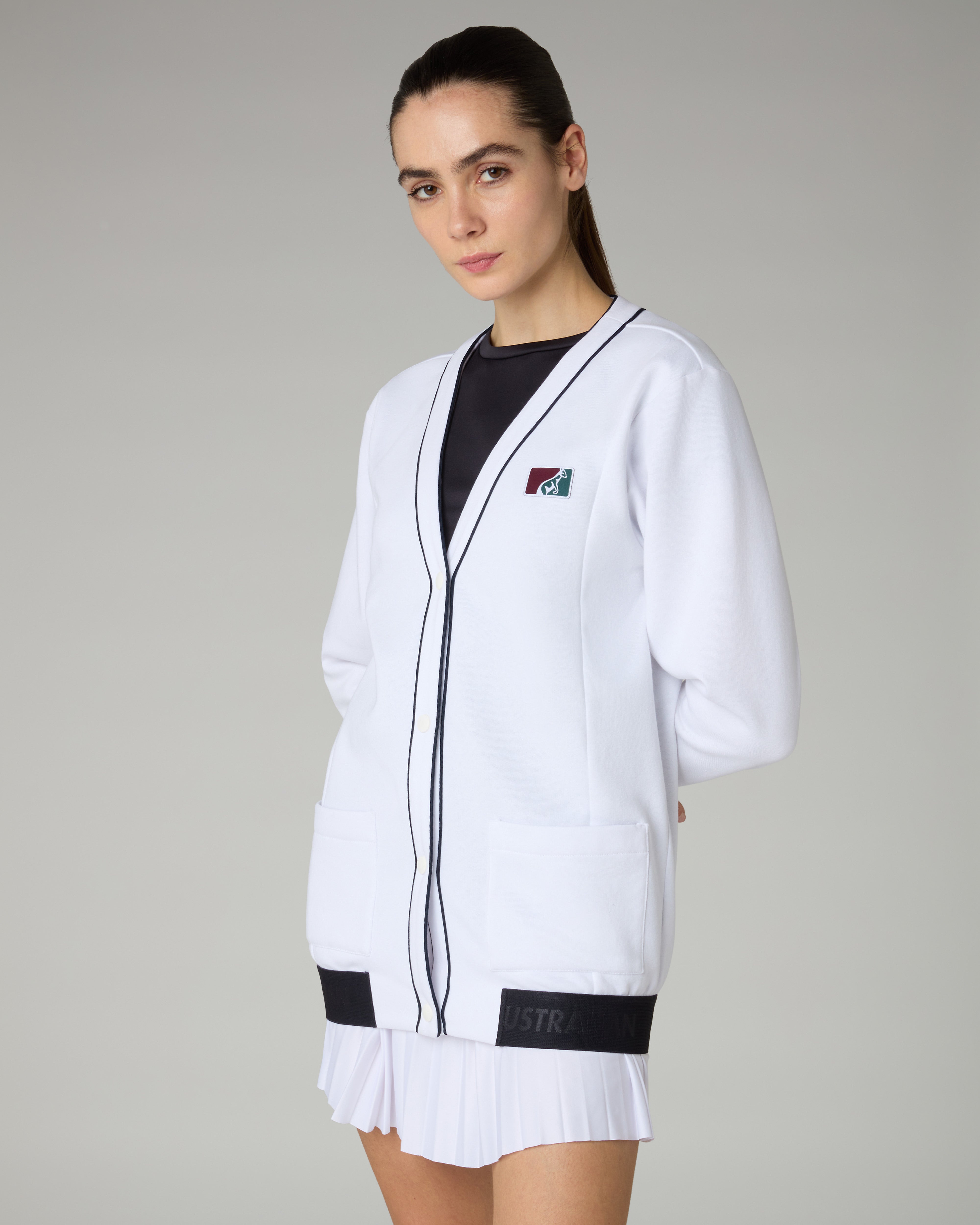 australian-classic-cardigan-cardigan-in-felpa-invernale-bianco-made-in-italy image 1