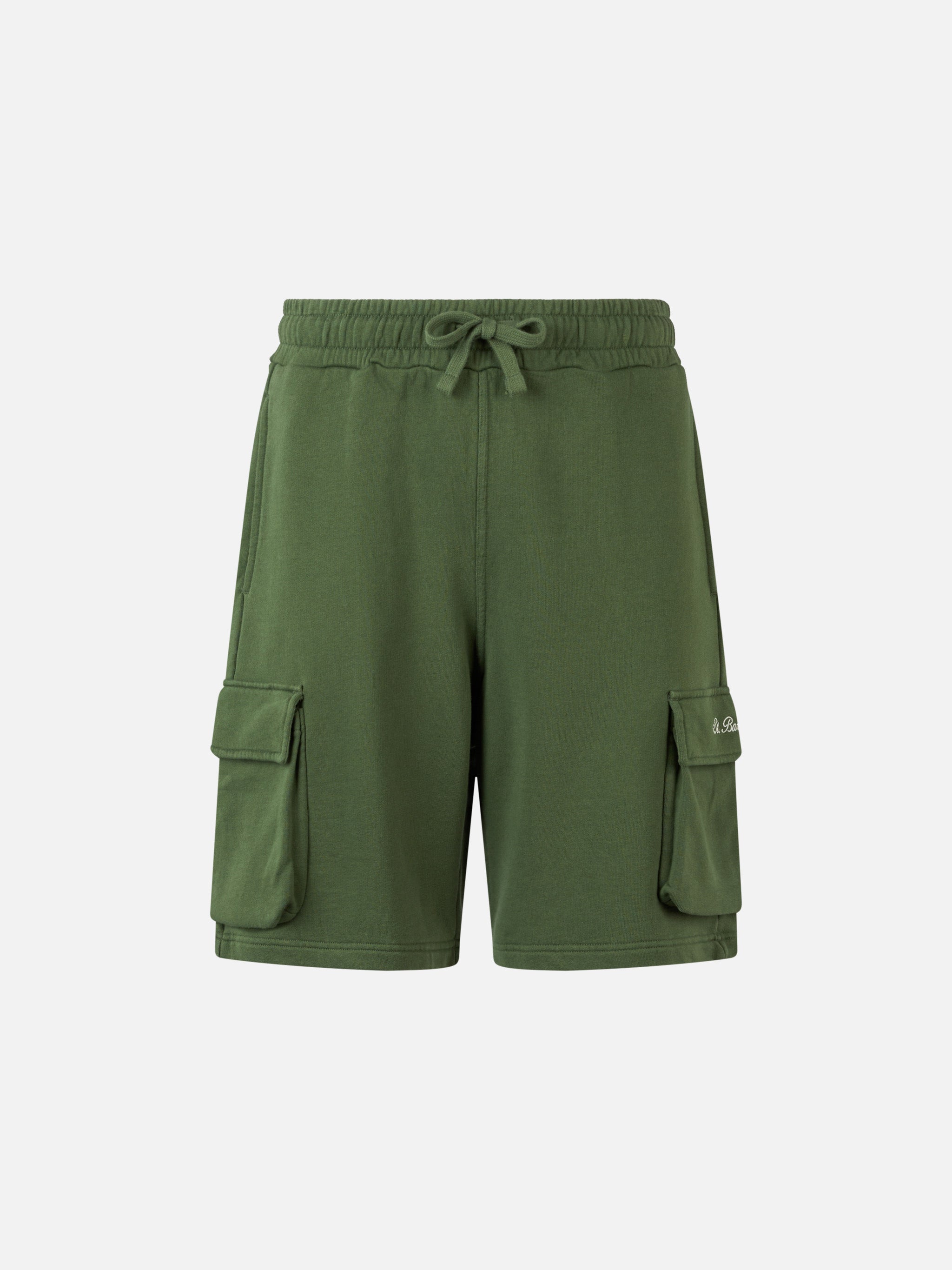 bermuda-cargo-mc2-saint-barth-cargy-in-puro-cotone-verde-militare-tinta-unita image 4