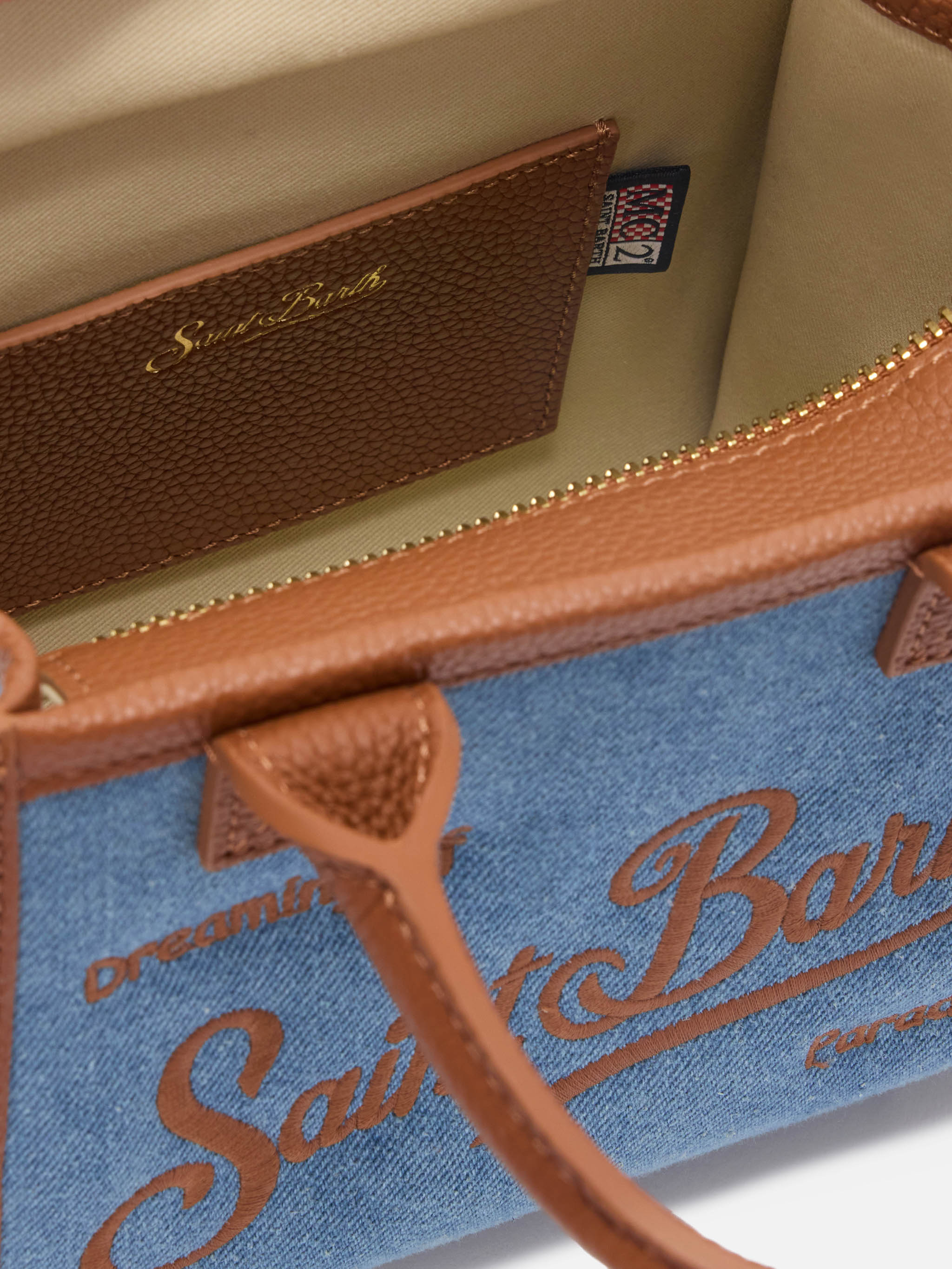 mc2-saint-barth-borsa-vanity-mini-denim-e-pelle-martellata-blu-marrone image 5