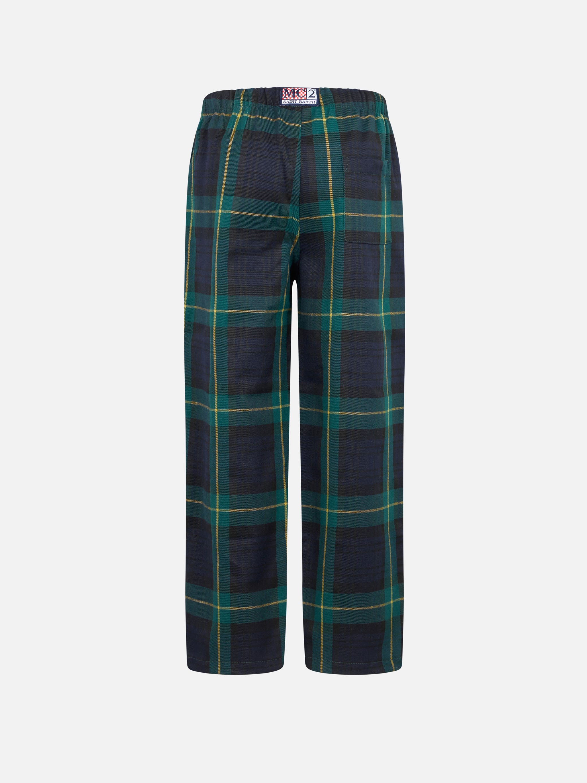 mc2-saint-barth-pantaloni-da-pigiama-bambino-con-stampa-tartan-blu-e-verde image 2