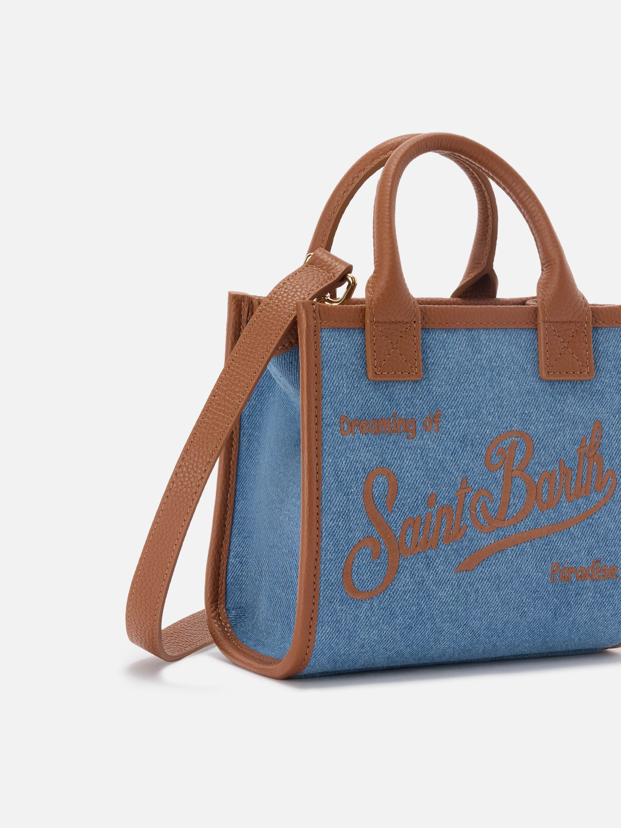mc2-saint-barth-borsa-vanity-mini-denim-e-pelle-martellata-blu-marrone image 3