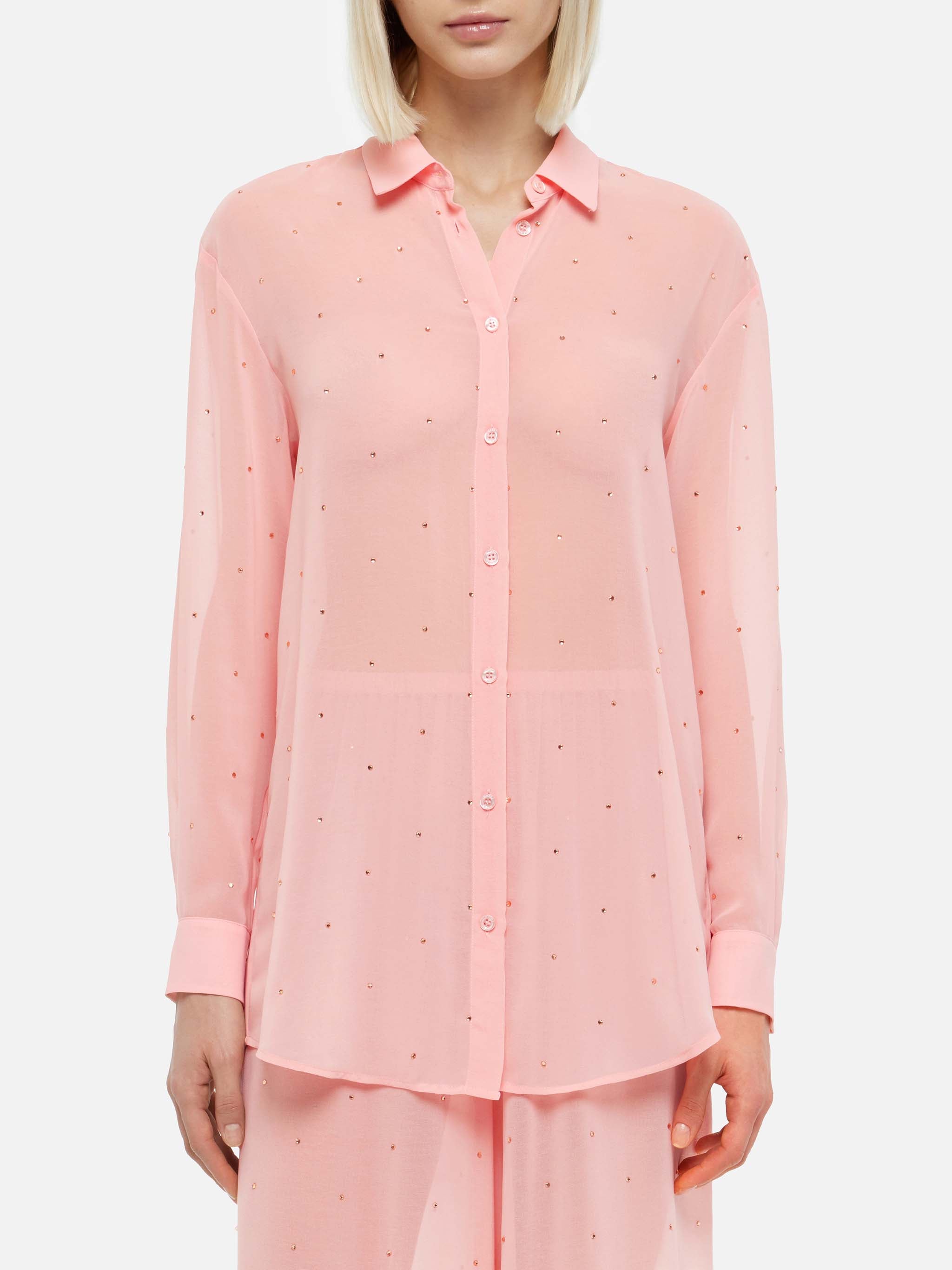 mc2-saint-barth-brigitte-camicia-donna-georgette-rosa-con-strass image 1