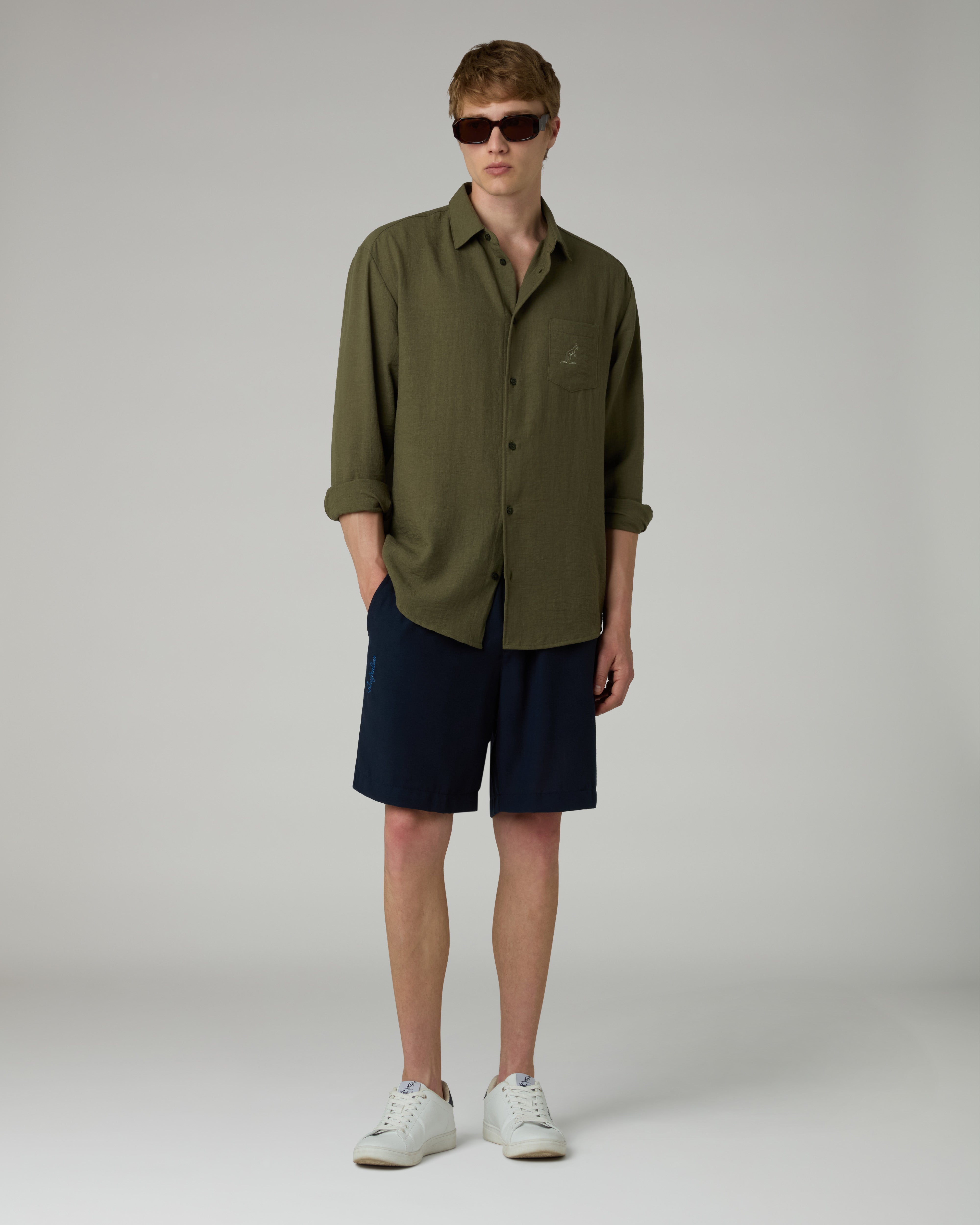 australian-doric-camicia-manica-lunga-canvas-made-in-italy image 2
