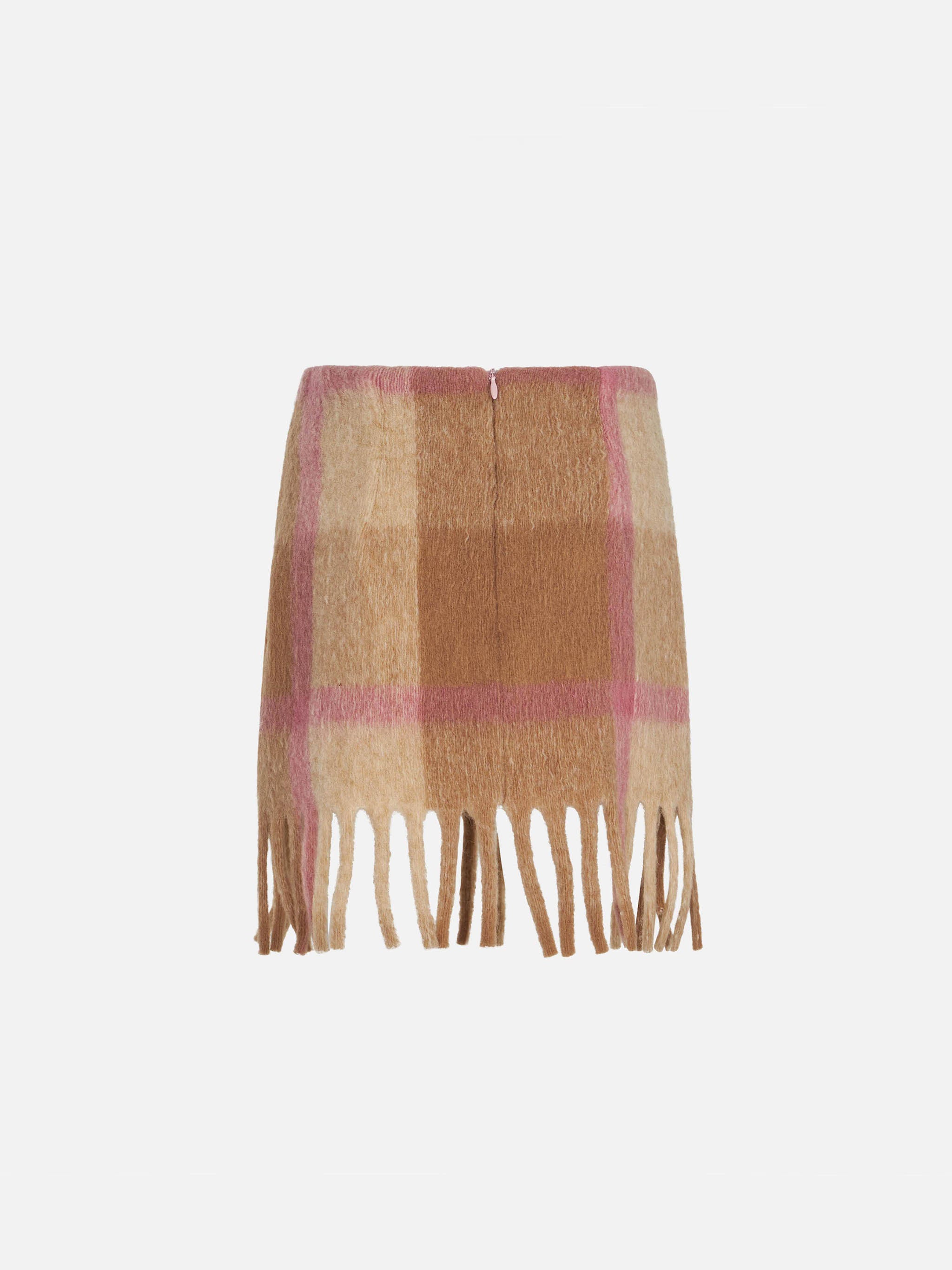 gonna-bambina-con-frange-mc2-saint-barth-eloise-tartan-beige-e-rosa image 2