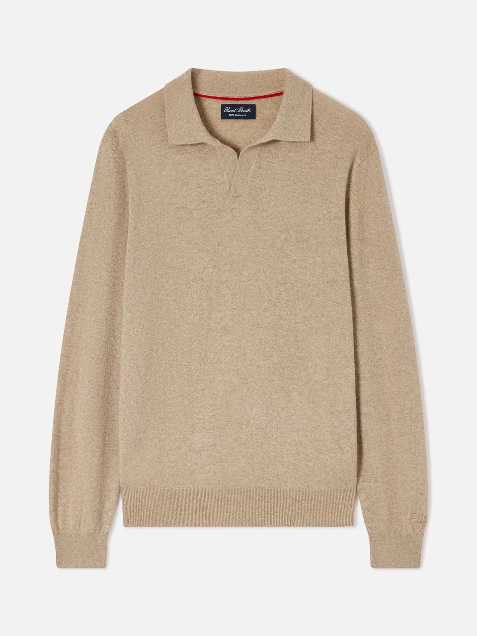 mc2-saint-barth-polo-uomo-covent-cashmere-cammello-maniche-lunghe image 1