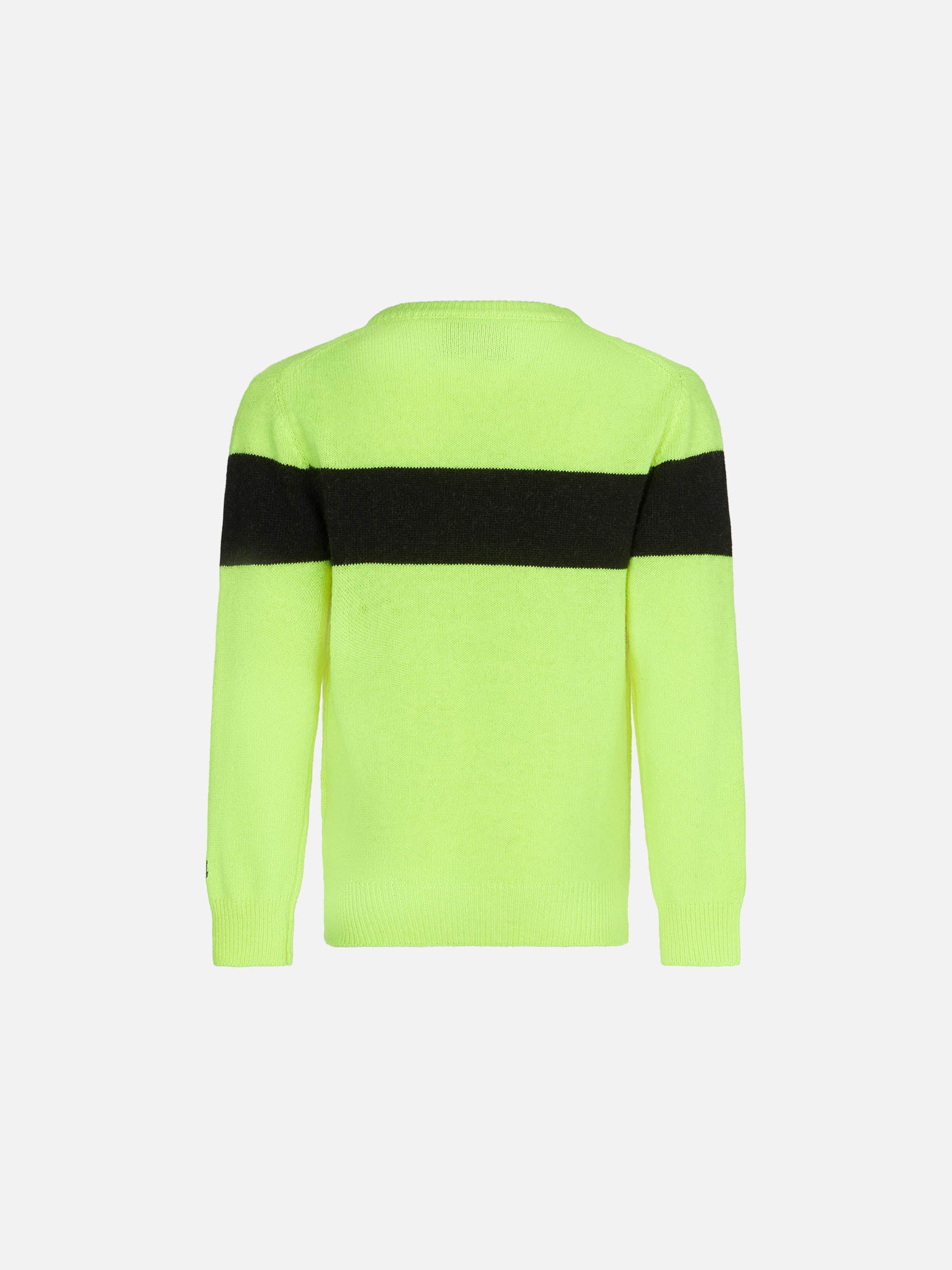 maglione-bambino-mc2-saint-barth-girocollo-scritta-apres-ski-giallo-fluo-misto-c image 2