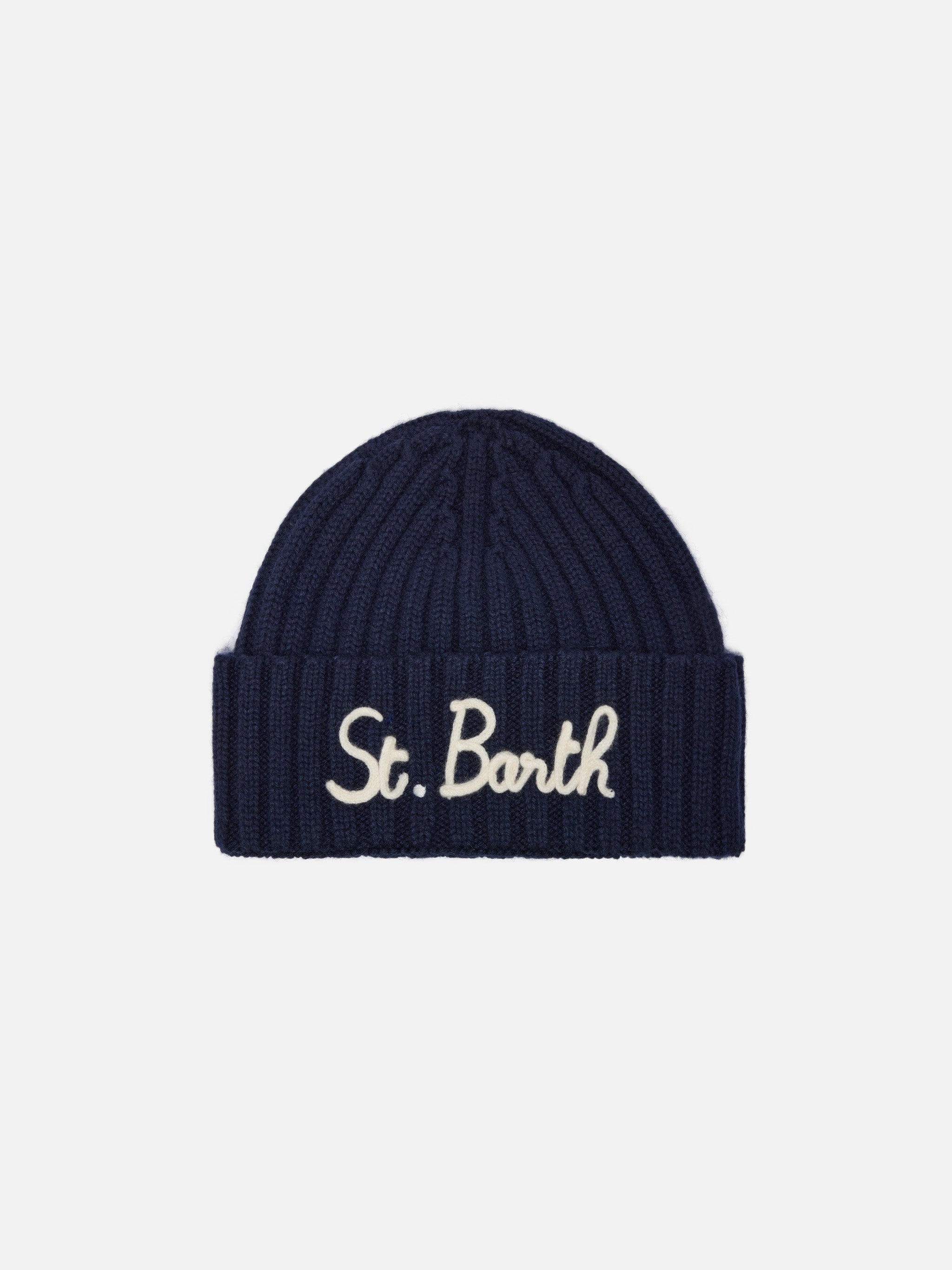 mc2-saint-barth-berretto-wengen-jr-in-misto-cashmere-blu-con-ricamo-st-barth image 1