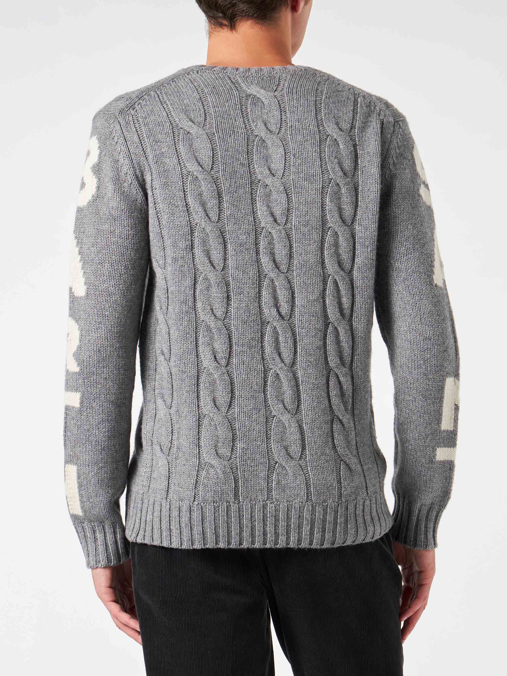 mc2-saint-barth-maglia-bergen-uomo-a-trecce-grigio-melange image 3