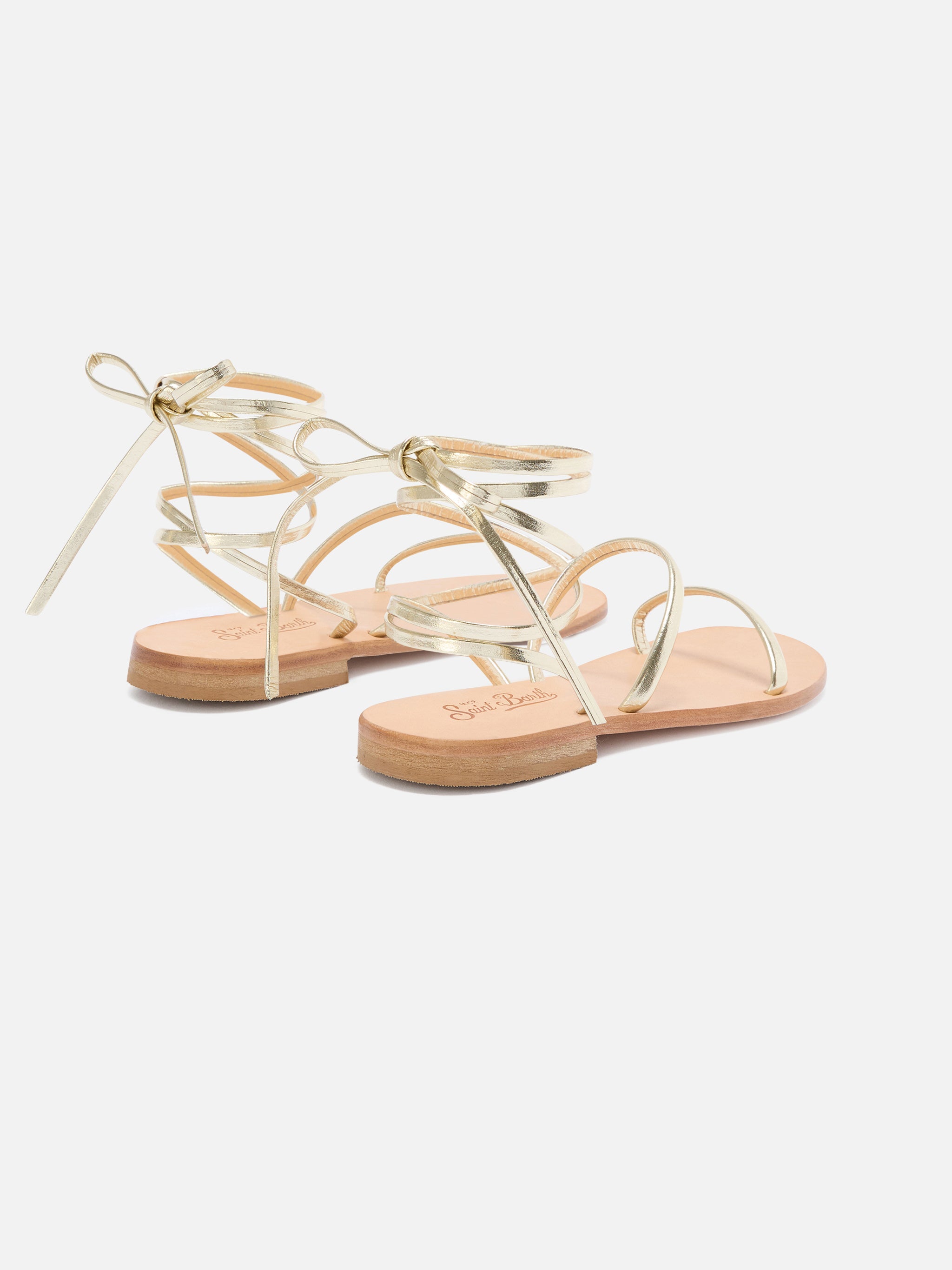 infradito-essentials-mc2-saint-barth-in-vera-pelle-laminata-oro image 3