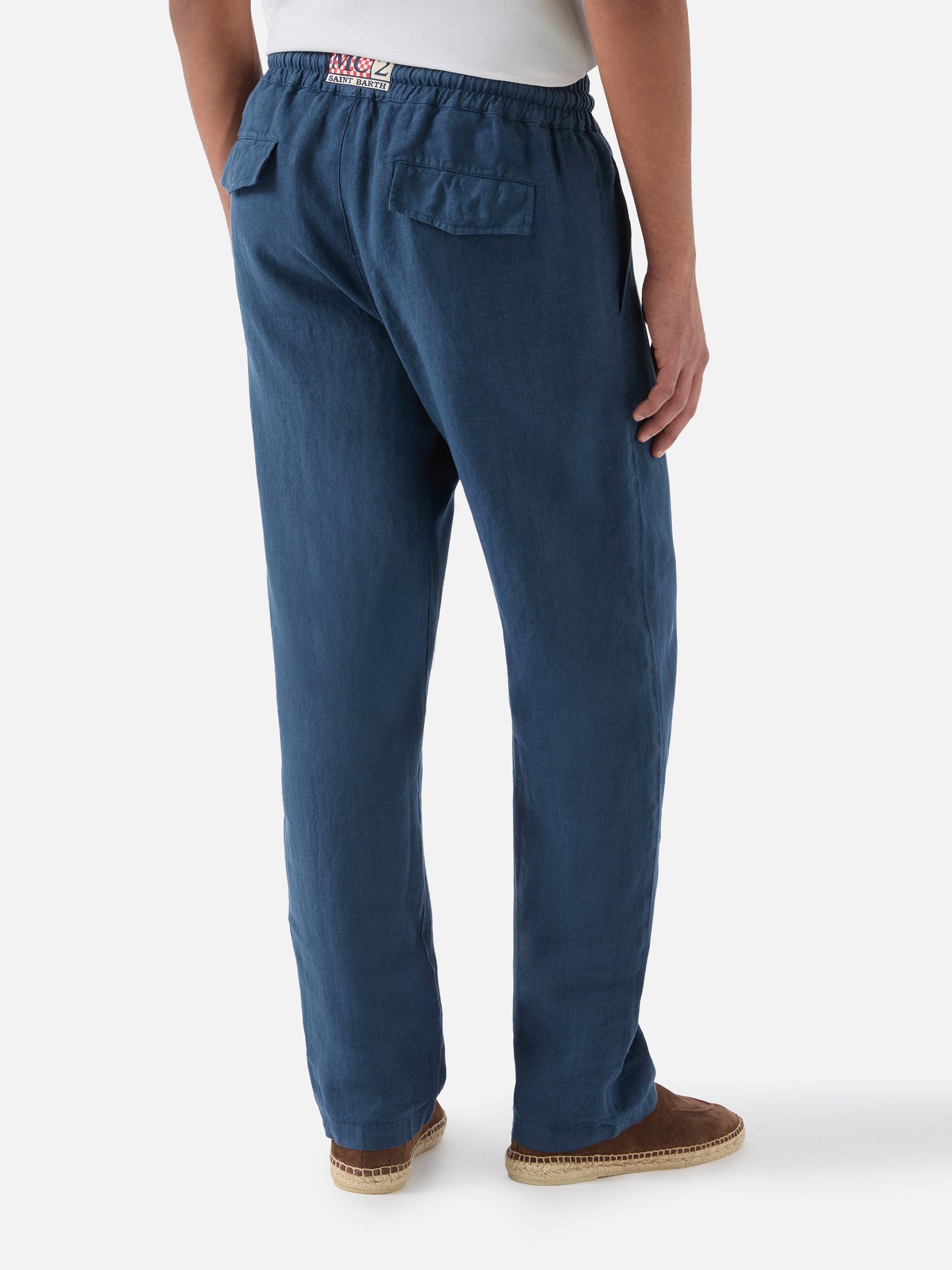 mc2-saint-barth-calais-pantaloni-in-lino-blu-navy-con-coulisse image 3
