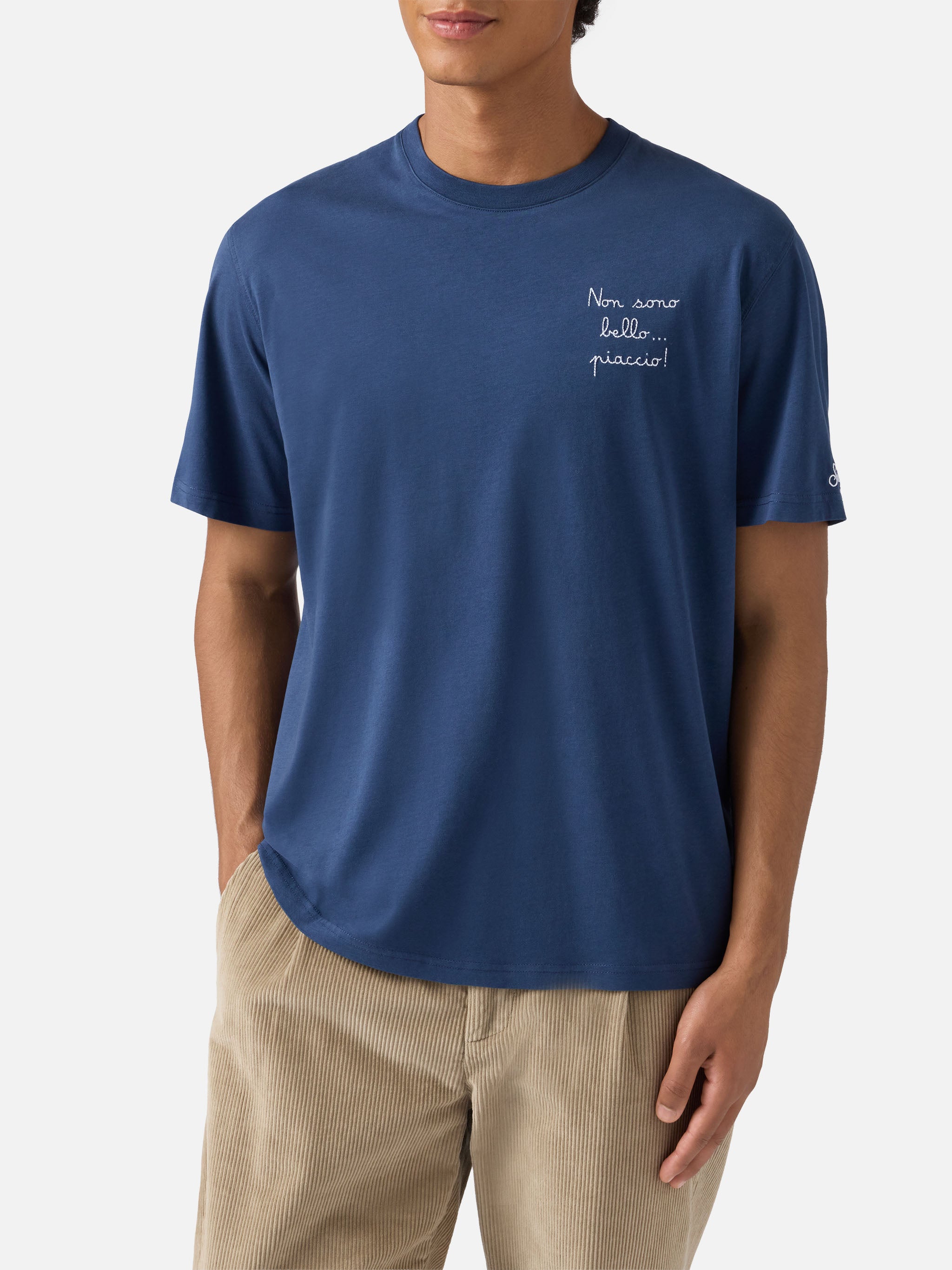 mc2-saint-barth-t-shirt-uomo-arnott-warm-cotone-blu-vacanze-di-natale image 2