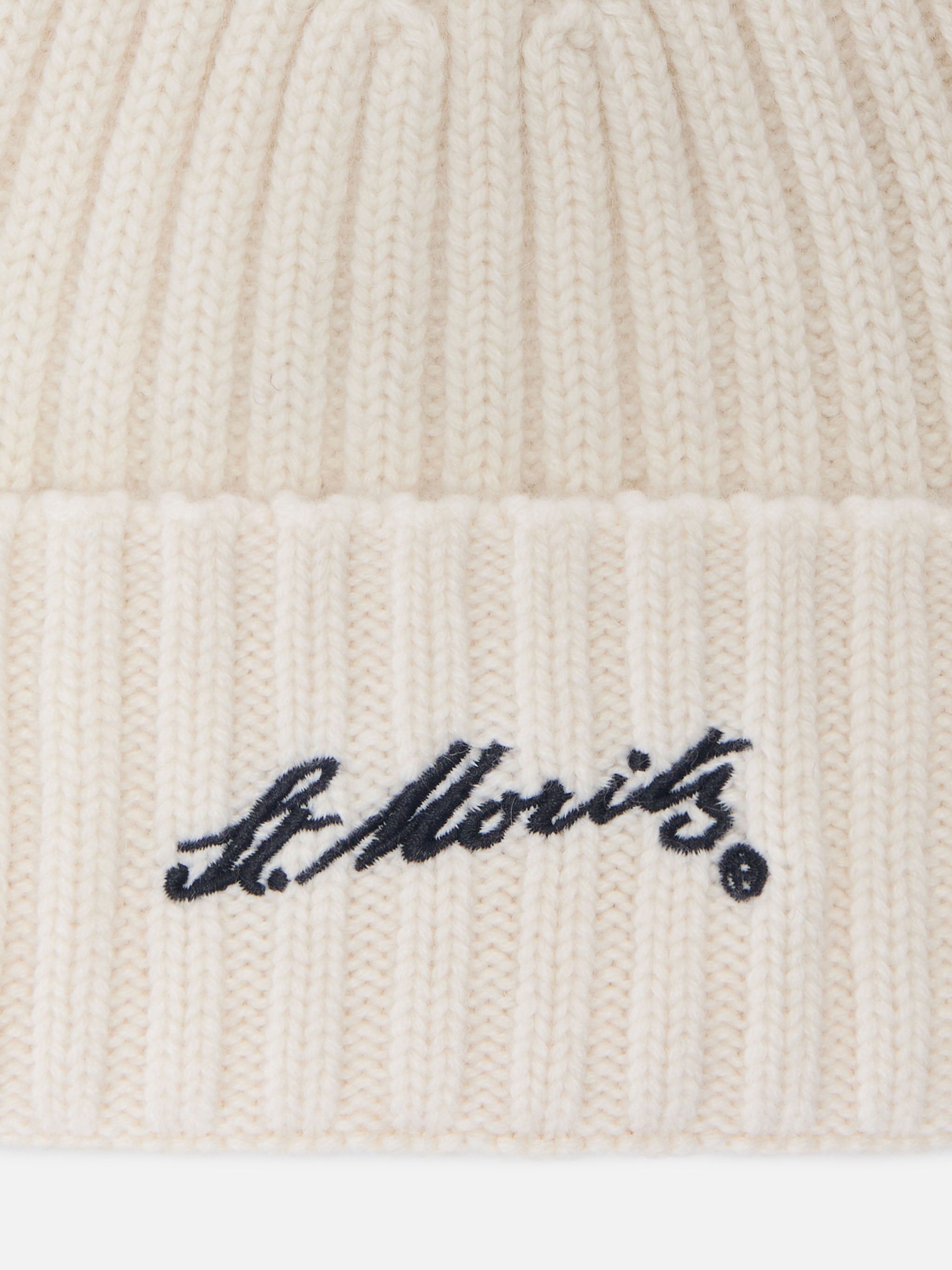 mc2-saint-barth-berretto-wengen-cashmere-bianco-ricamo-st-moritz image 2