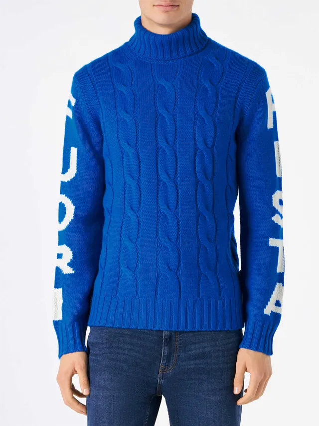 mc2-saint-barth-maglia-fisherman-collo-alto-jacquard-fuori-pista-blu-uomo image 1