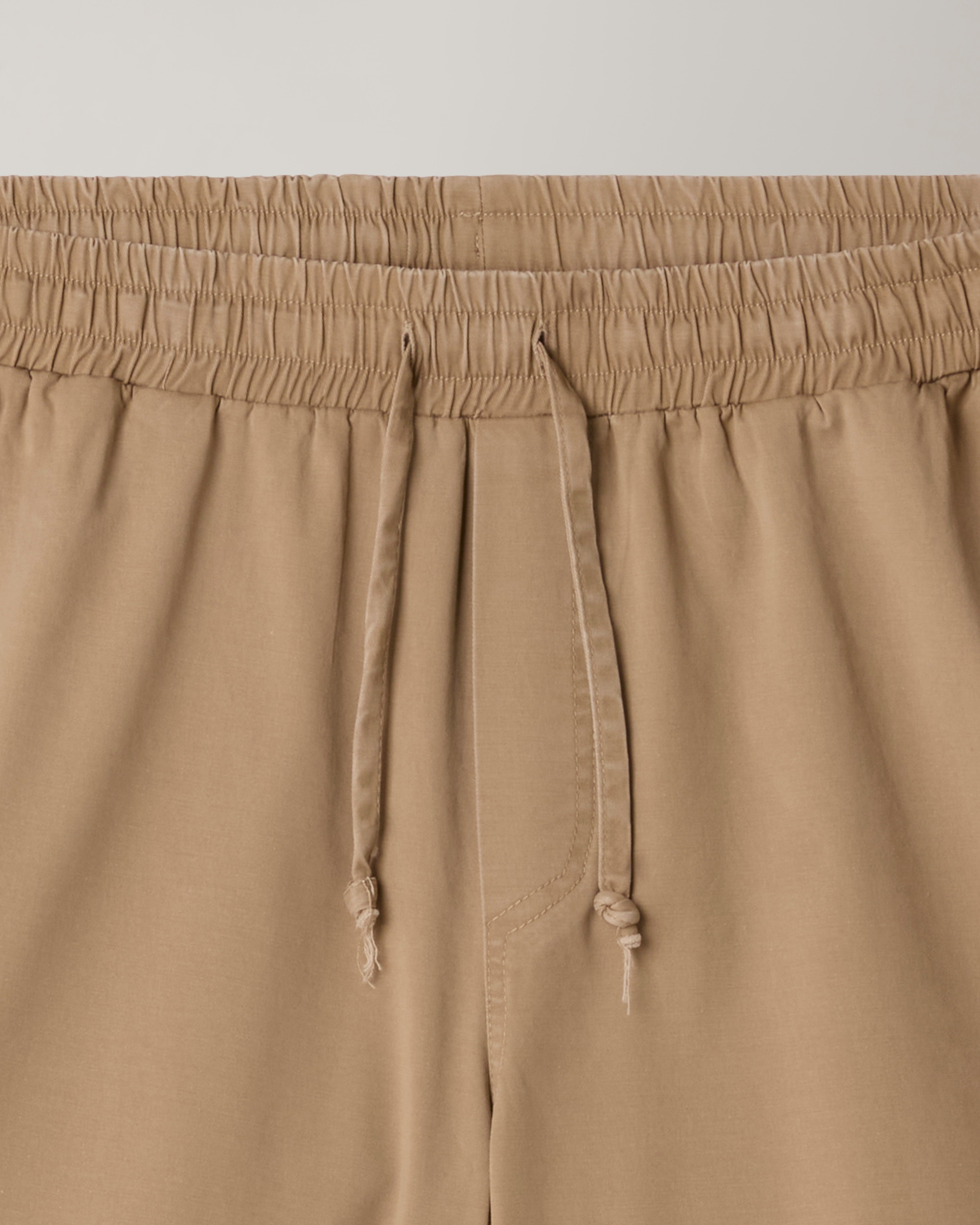 australian-doric-twill-short-in-cotone-caramello-con-coulisse-made-in-italy image 5