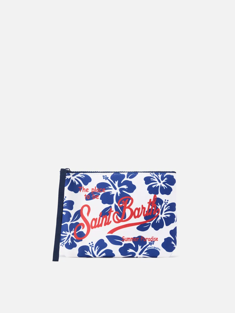 mc2-saint-barth-aline-pochette-scuba-bianca-stampa-hibiscus image 1