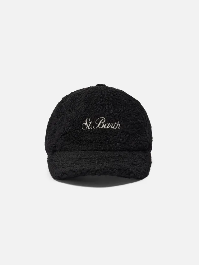mc2-saint-barth-baseball-cappello-con-visiera-in-sherpa-nero image 1