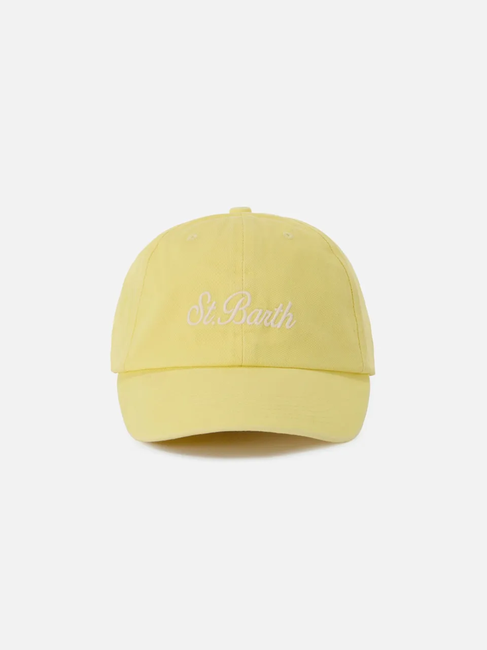mc2-saint-barth-davis-cappellino-cotone-giallo-chiaro-logo-ricamato image 1