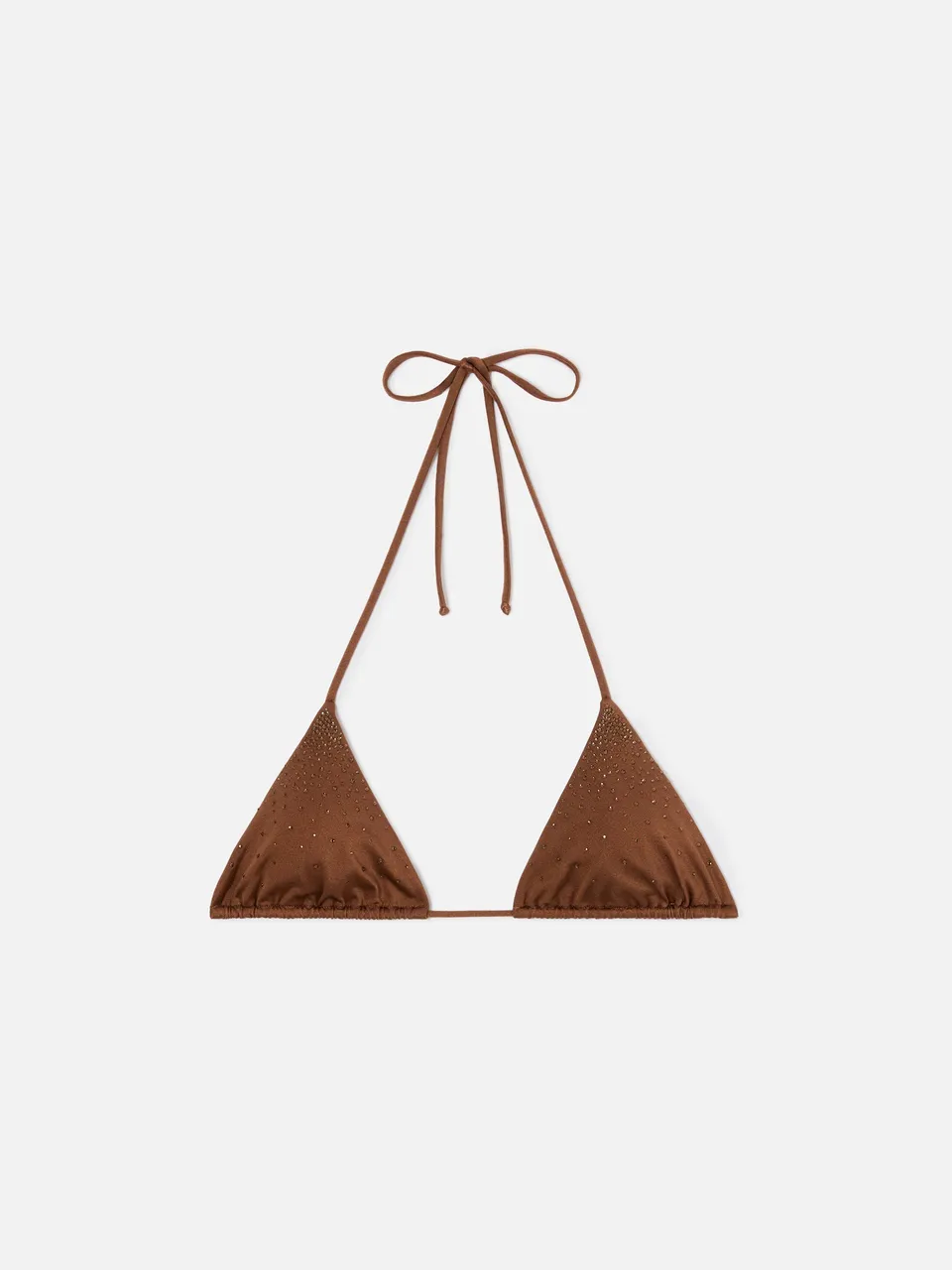 mc2-saint-barth-annabelle-top-bikini-triangolo-marrone-con-strass image 1