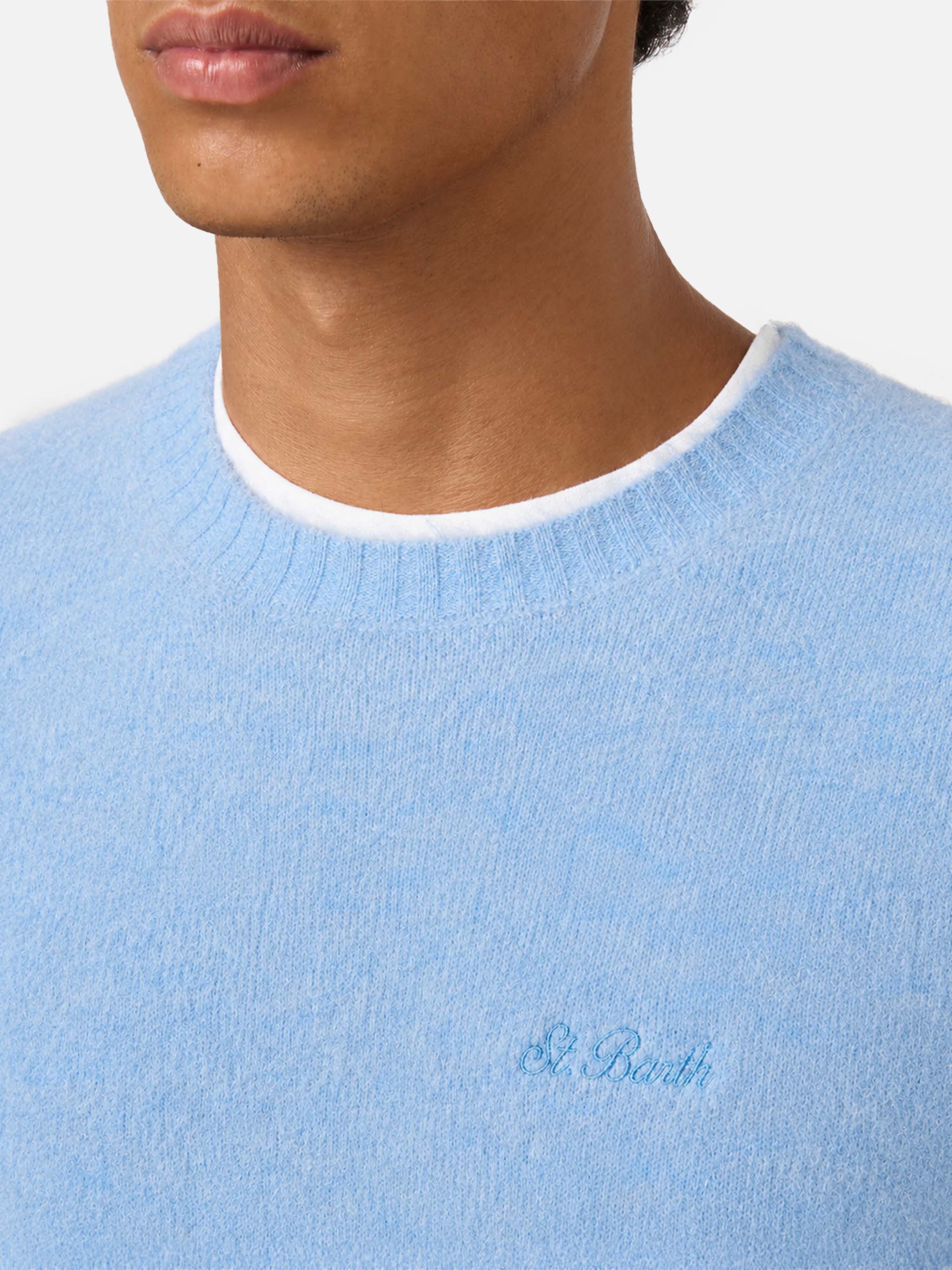mc2-saint-barth-maglione-regent-girocollo-in-alpaca-stretch-azzurro-uomo image 2