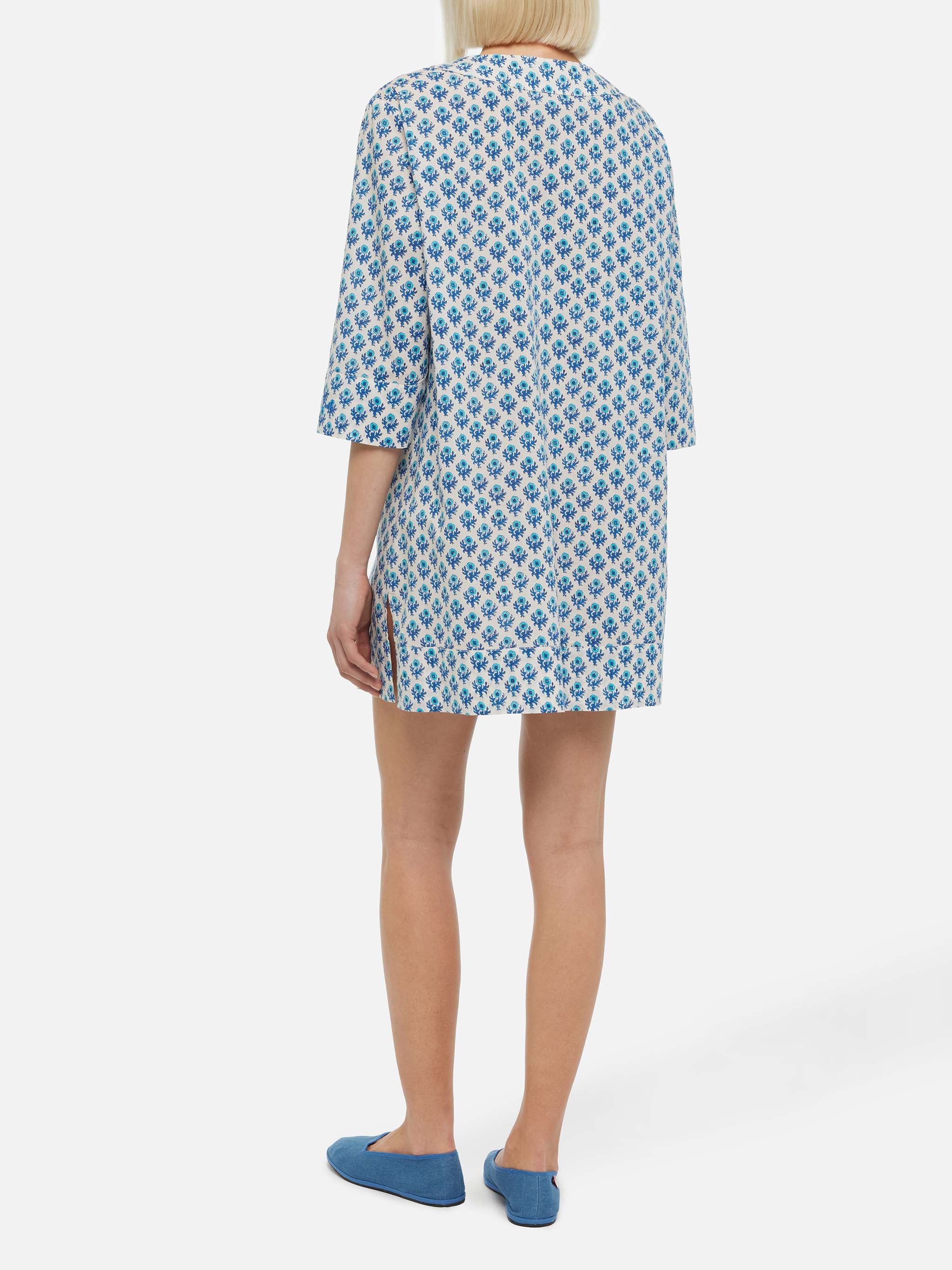 mc2-saint-barth-macha-abito-tunica-donna-cotone-floreale-bianco-panna image 3