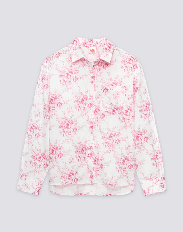 sundek-camicia-donna-a-maniche-lunghe-in-voile-di-cotone-stampa-rose-de-joie image 1