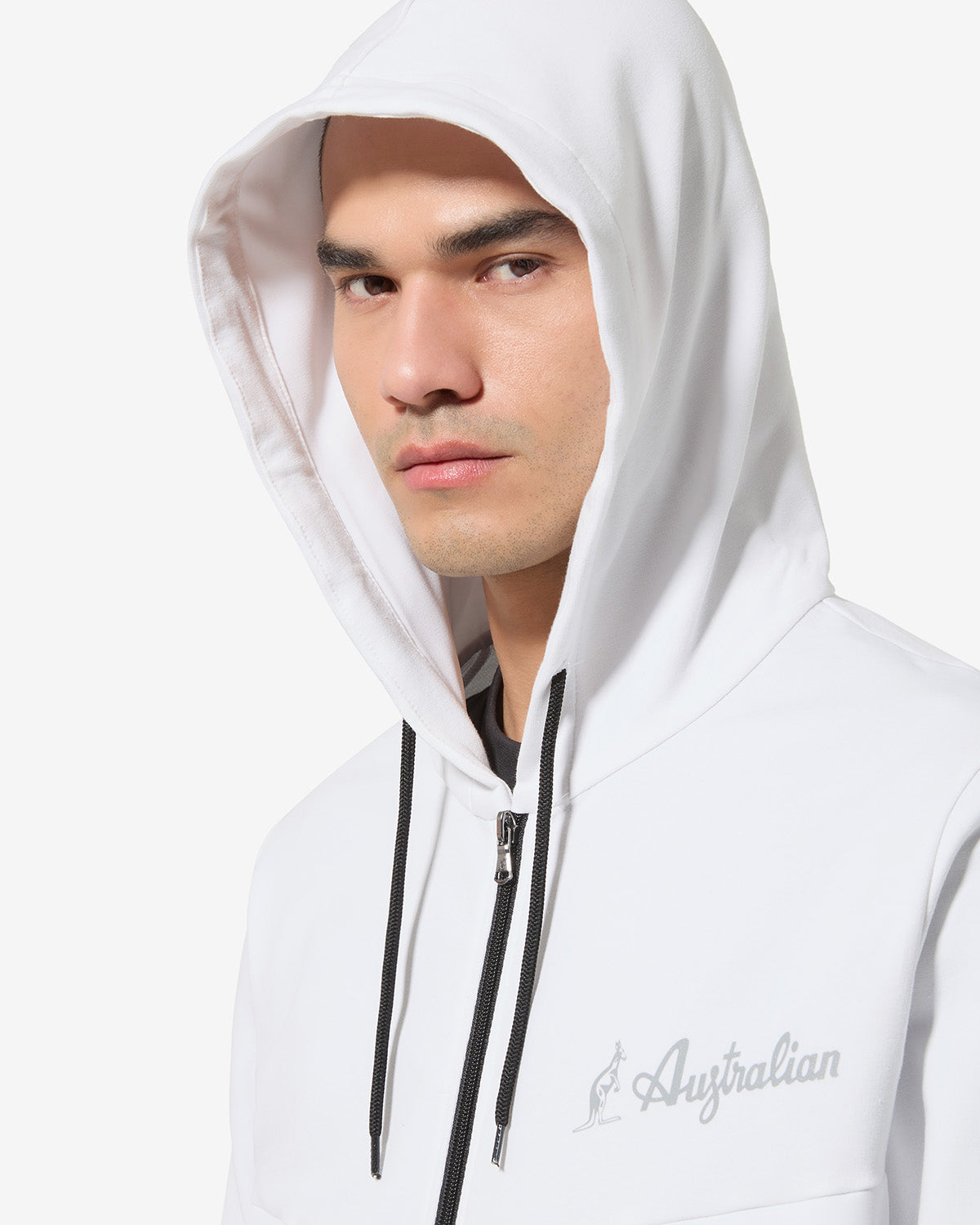 australian-gen-track-jacket-felpa-sportiva-con-cappuccio-bianco image 4