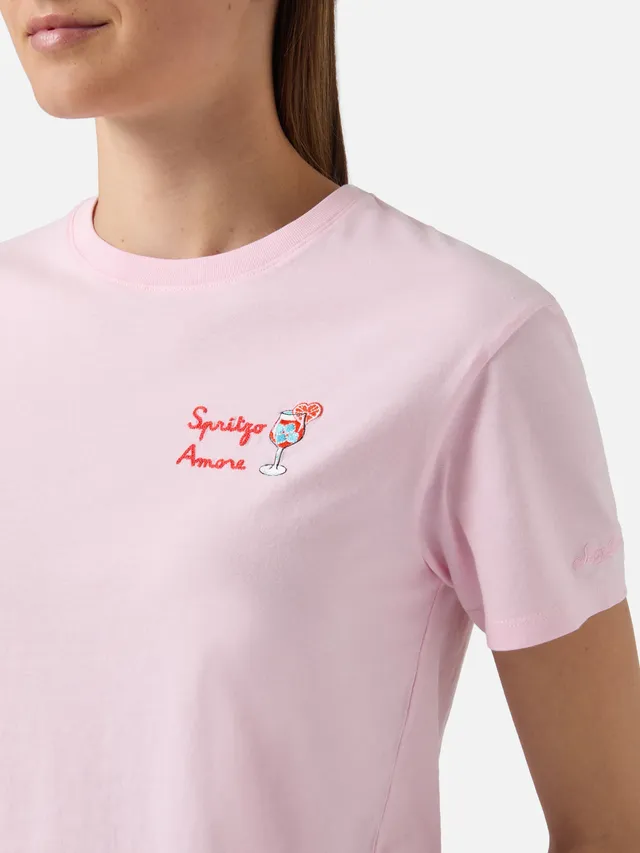 mc2-saint-barth-emilie-t-shirt-donna-rosa-con-ricamo-spritzo-d-amore image 1