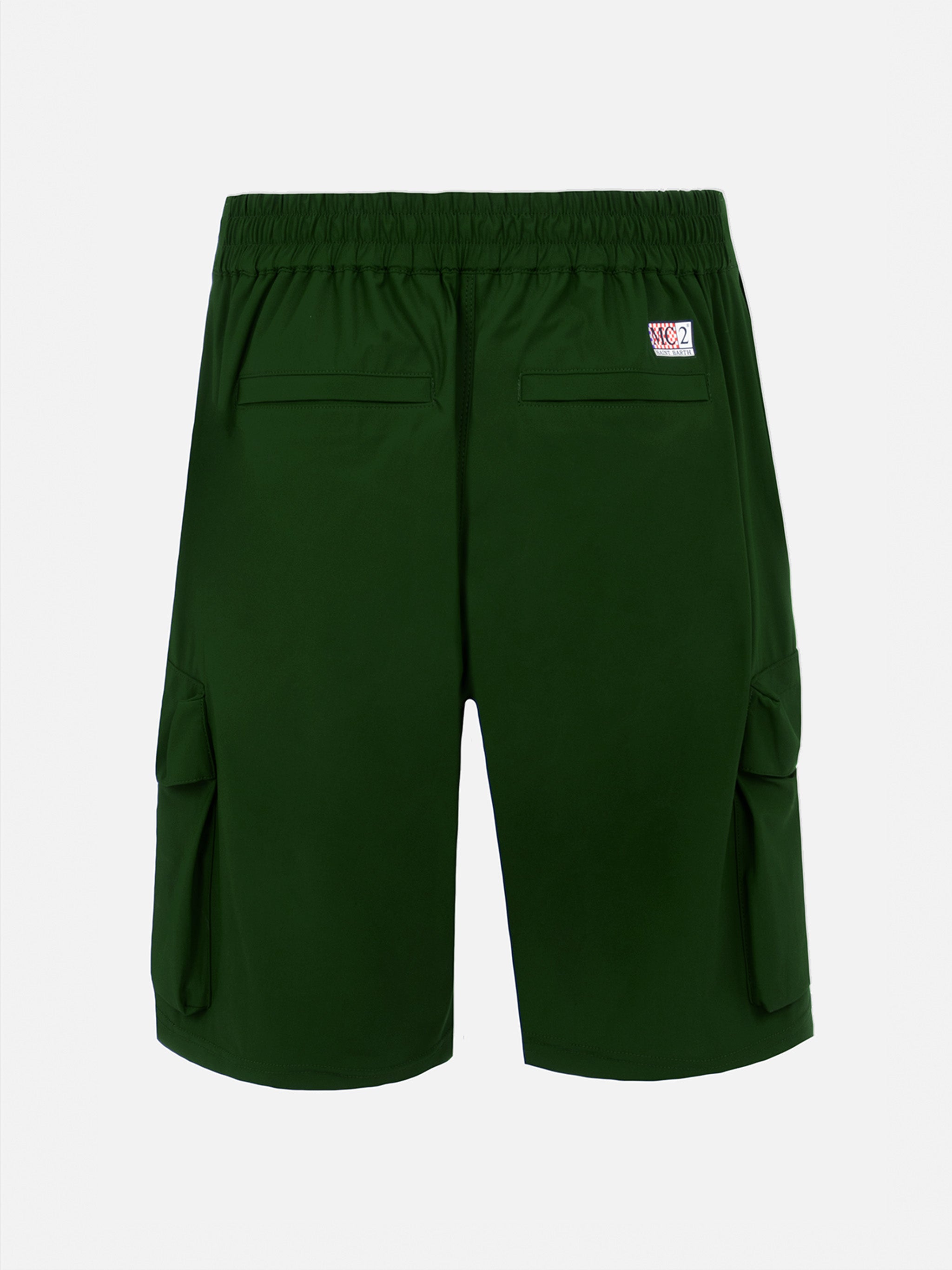mc2-saint-barth-bermuda-uomo-deck-in-tessuto-tecnico-verde-militare image 2