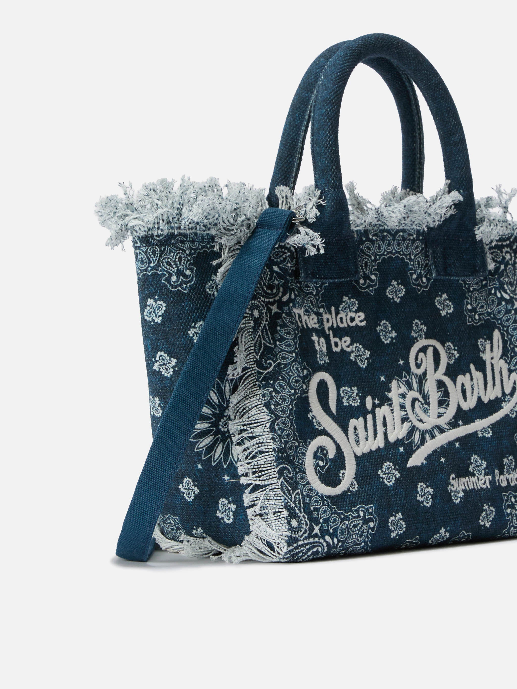 mc2-saint-barth-borsa-colette-canvas-azzurro-stampa-bandana-con-frange image 3