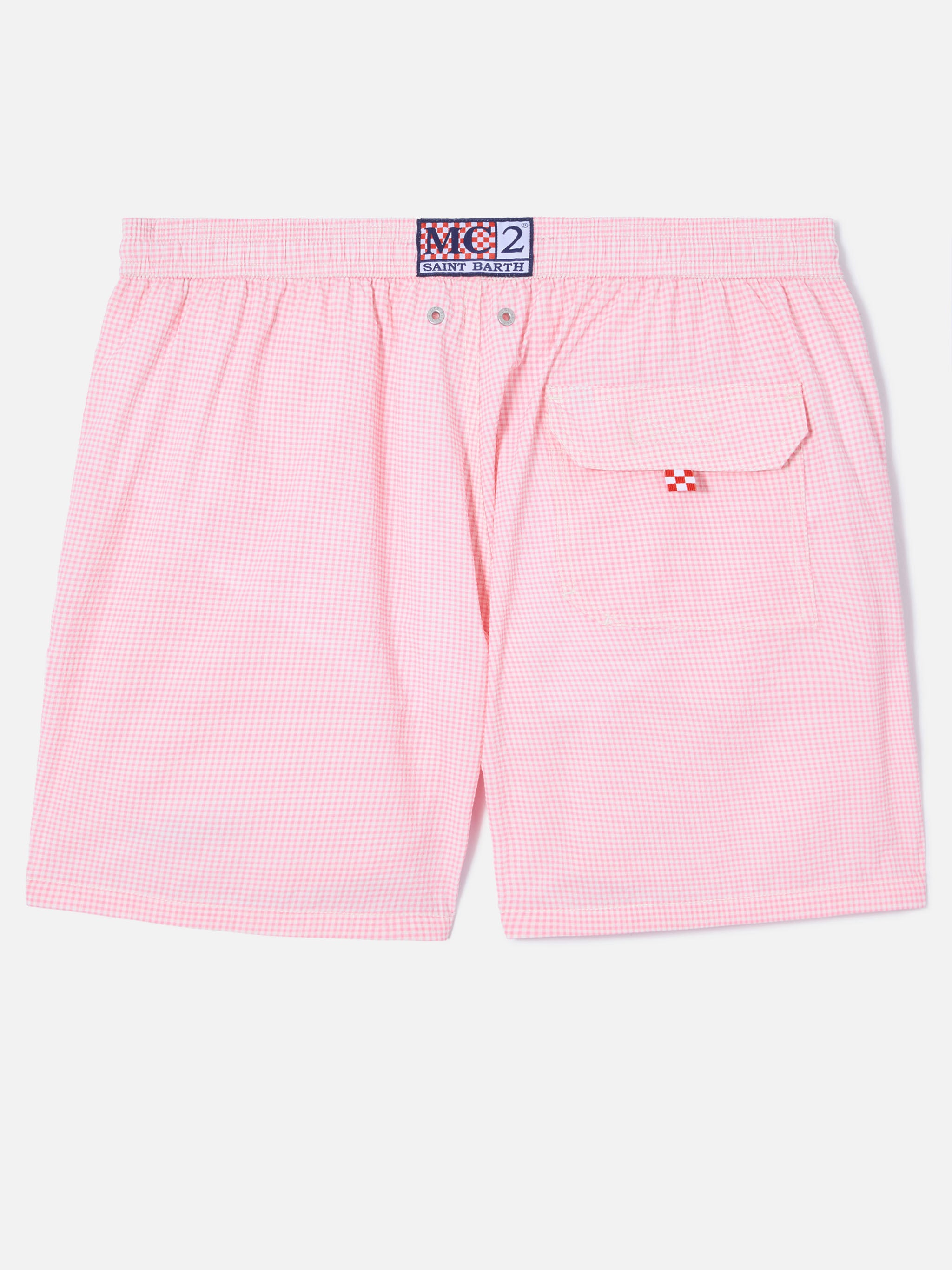 mc2-saint-barth-costume-mare-patmos-uomo-seersucker-vichy-rosa-bianco image 2